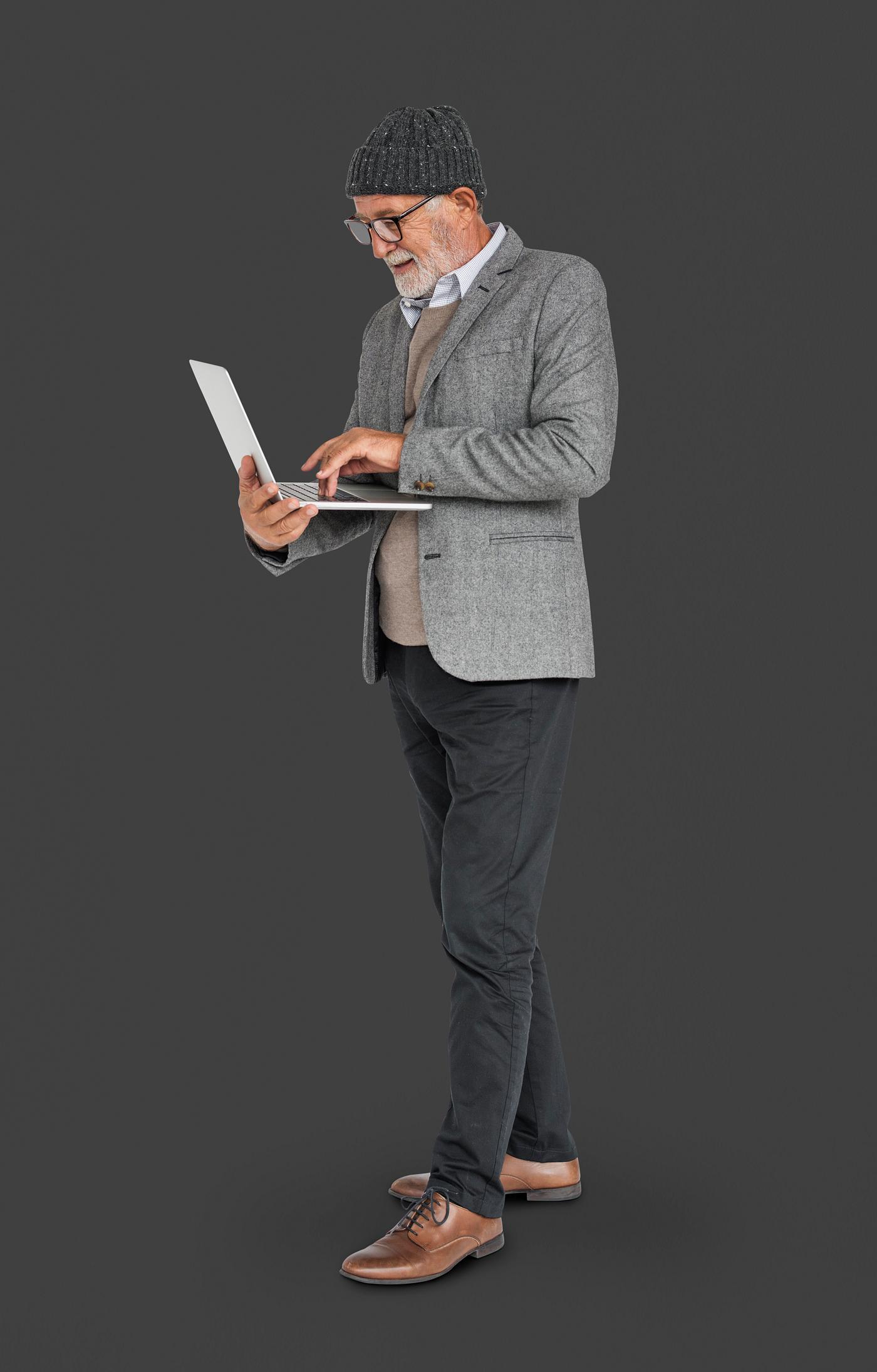 expression, studio, old, person, business wear, people, business, caucasian, pose, happy, laptop, smile, smiling, man,... expression, studio, old, person, business wear, people, business, caucasian, pose, happy, laptop, smile, smiling, man,...