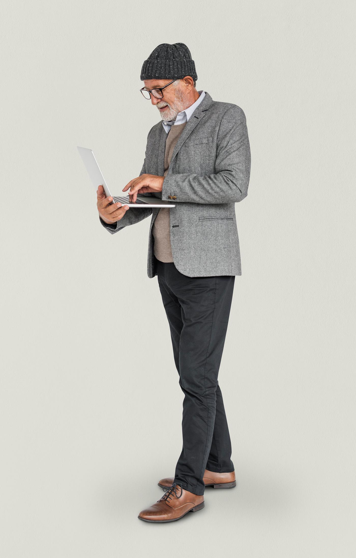 expression, studio, old, person, business wear, people, business, caucasian, pose, happy, laptop, smile, smiling, man,... expression, studio, old, person, business wear, people, business, caucasian, pose, happy, laptop, smile, smiling, man,...