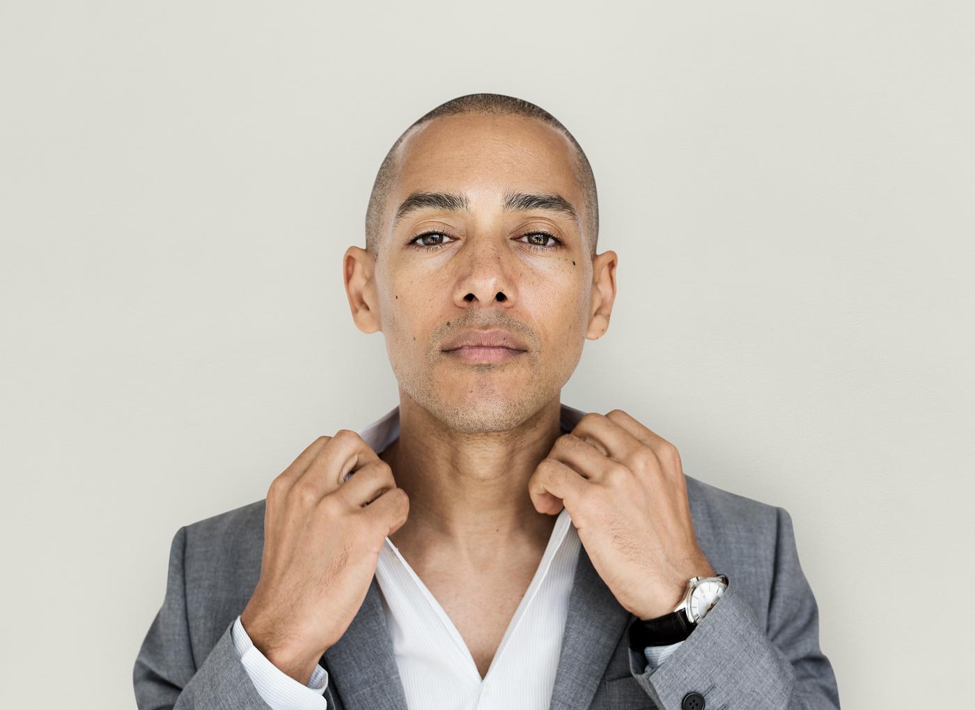 expression, studio, face, person, courage, carefree, people, business, businessman, fresh, casual, grey, mixed race, man,... expression, studio, face, person, courage, carefree, people, business, businessman, fresh, casual, grey, mixed race, man,...