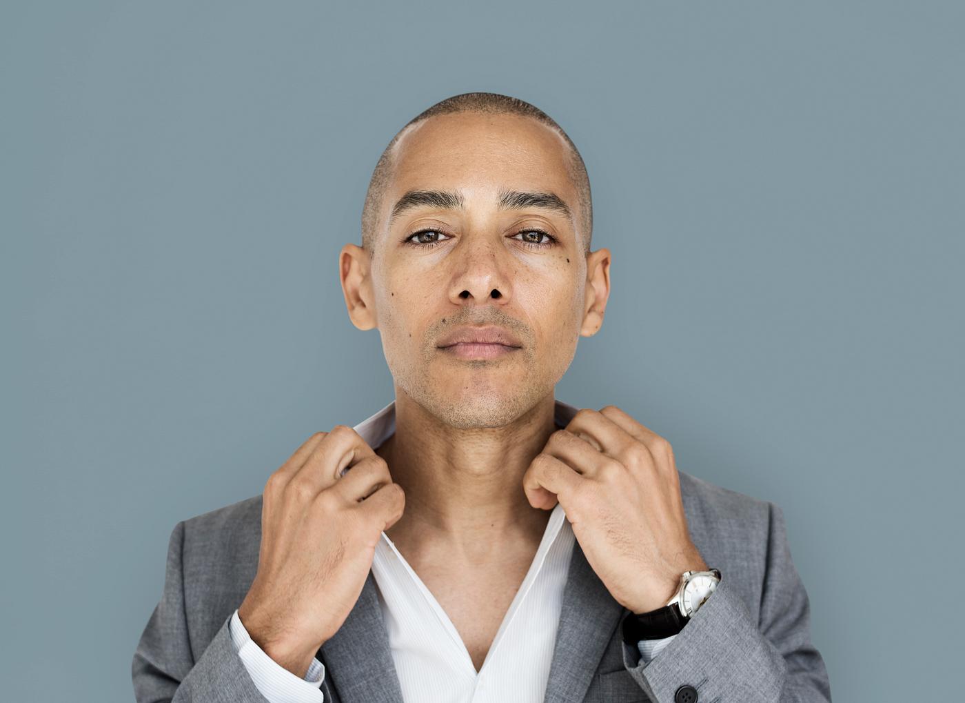 expression, studio, face, person, courage, carefree, people, business, businessman, fresh, casual, grey, mixed race, man,... expression, studio, face, person, courage, carefree, people, business, businessman, fresh, casual, grey, mixed race, man,...