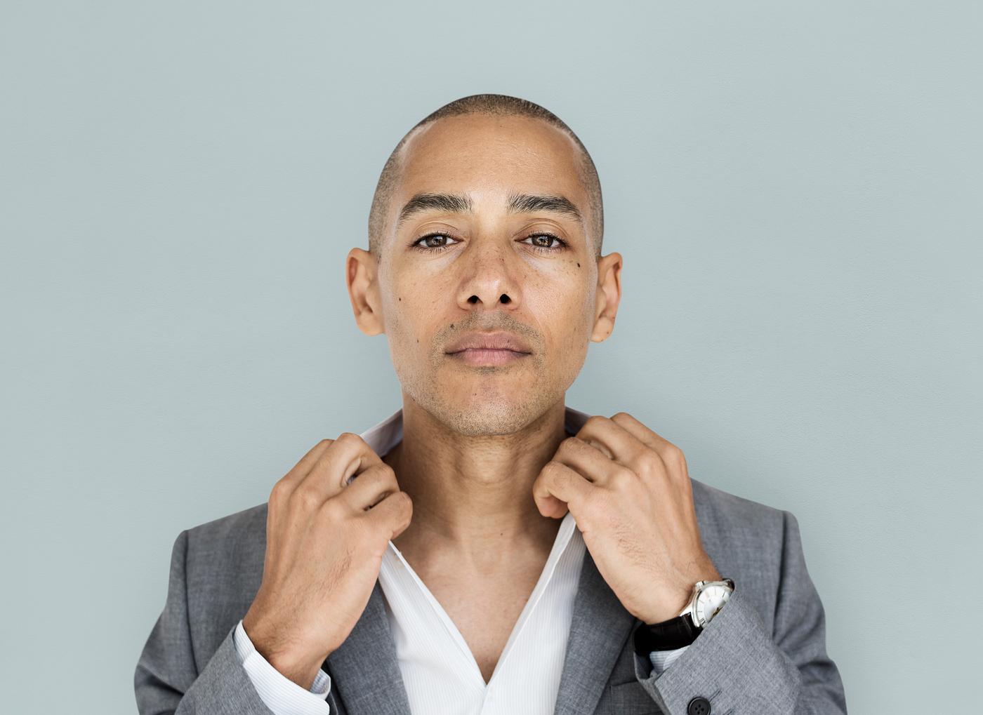 expression, studio, face, person, courage, carefree, people, business, businessman, fresh, casual, grey, mixed race, man,... expression, studio, face, person, courage, carefree, people, business, businessman, fresh, casual, grey, mixed race, man,...
