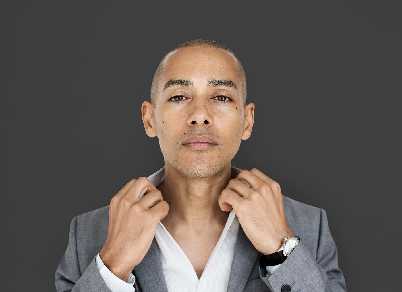 expression, studio, face, person, courage, carefree, people, business, businessman, fresh, casual, grey, mixed race, man,... expression, studio, face, person, courage, carefree, people, business, businessman, fresh, casual, grey, mixed race, man,...