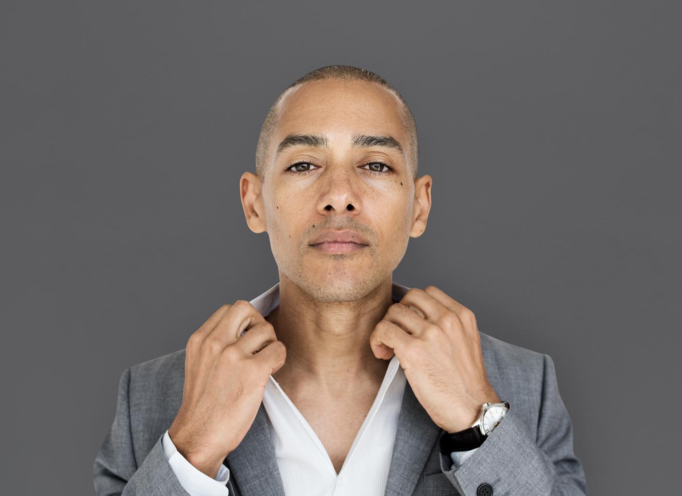 expression, studio, face, person, courage, carefree, people, business, businessman, fresh, casual, grey, mixed race, man,... expression, studio, face, person, courage, carefree, people, business, businessman, fresh, casual, grey, mixed race, man,...