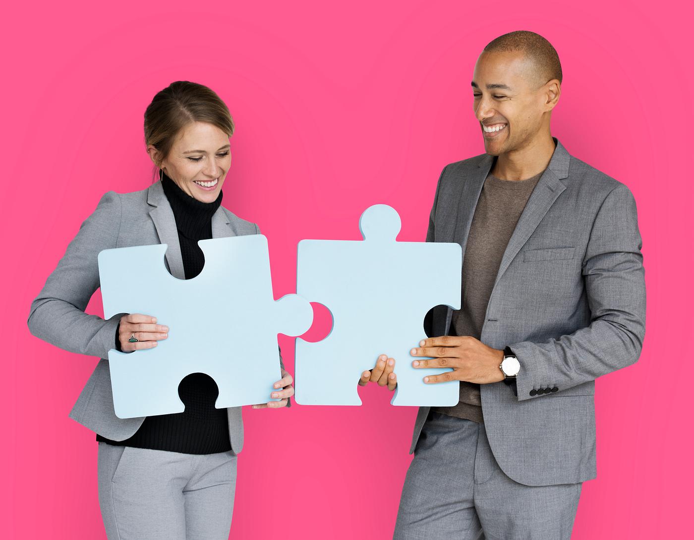 studio, expression, person, jigsaw, holding, people, teamwork, woman, pink, cheerful, smiling, isolated, connection, symbol... studio, expression, person, jigsaw, holding, people, teamwork, woman, pink, cheerful, smiling, isolated, connection, symbol...