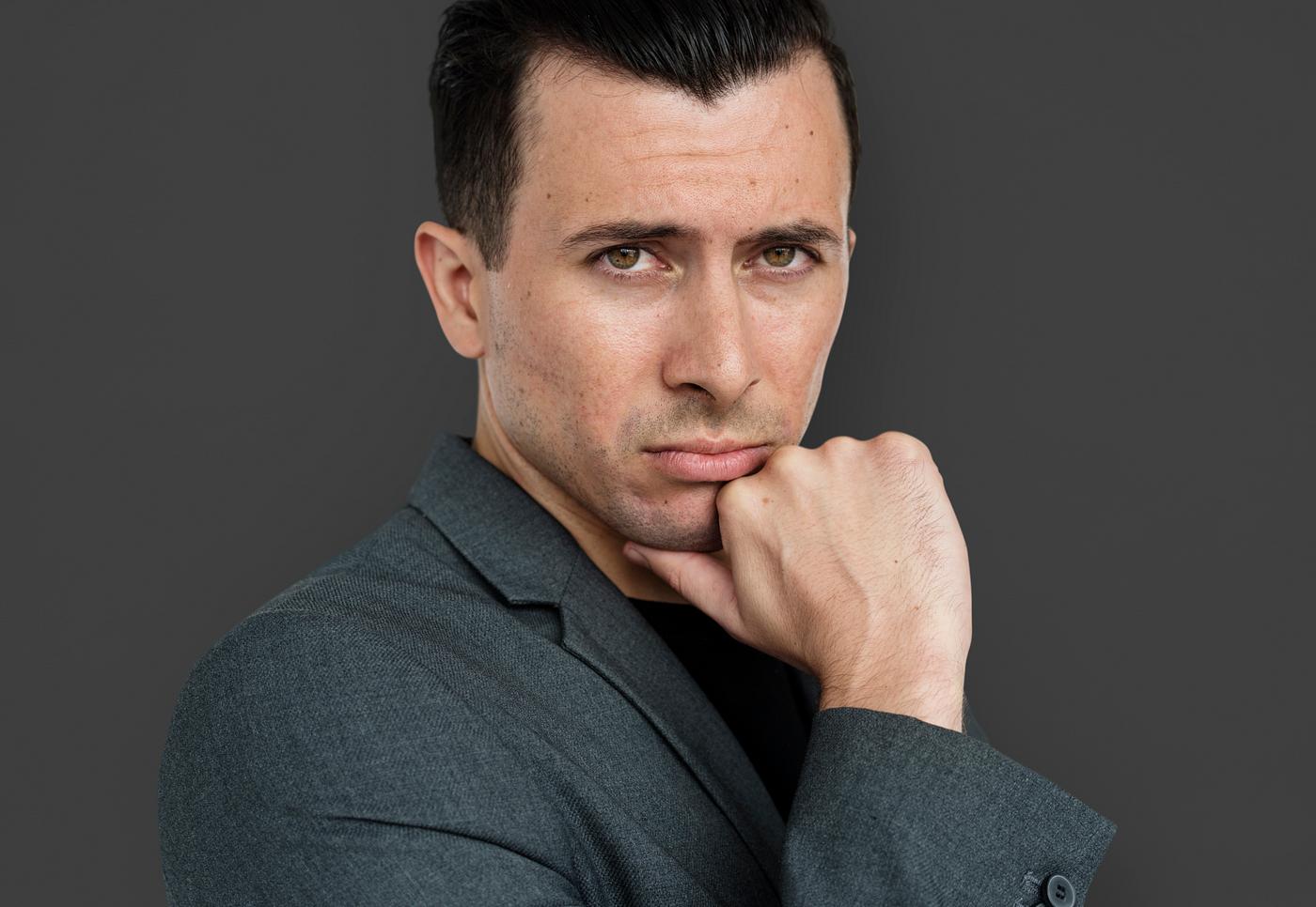 studio, intelligent, expression, face, person, people, business, modern, looking, businessman, concerned, attractive, grey,... studio, intelligent, expression, face, person, people, business, modern, looking, businessman, concerned, attractive, grey,...