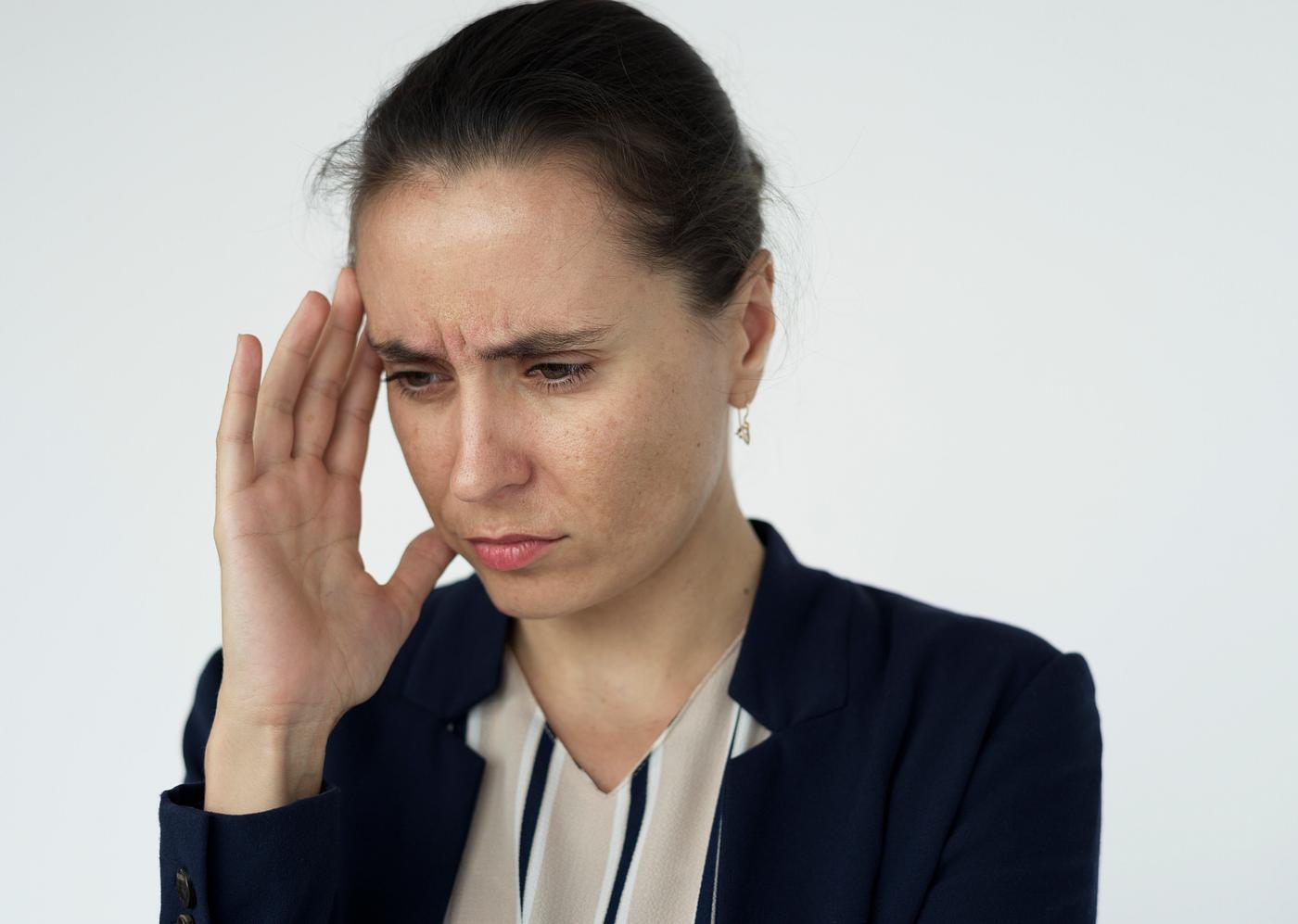 Portrait of a stressed businesswoman - expression, studio, person, one, people, business, modern, style, woman, isolated,... Portrait of a stressed businesswoman - expression, studio, person, one, people, business, modern, style, woman, isolated,...