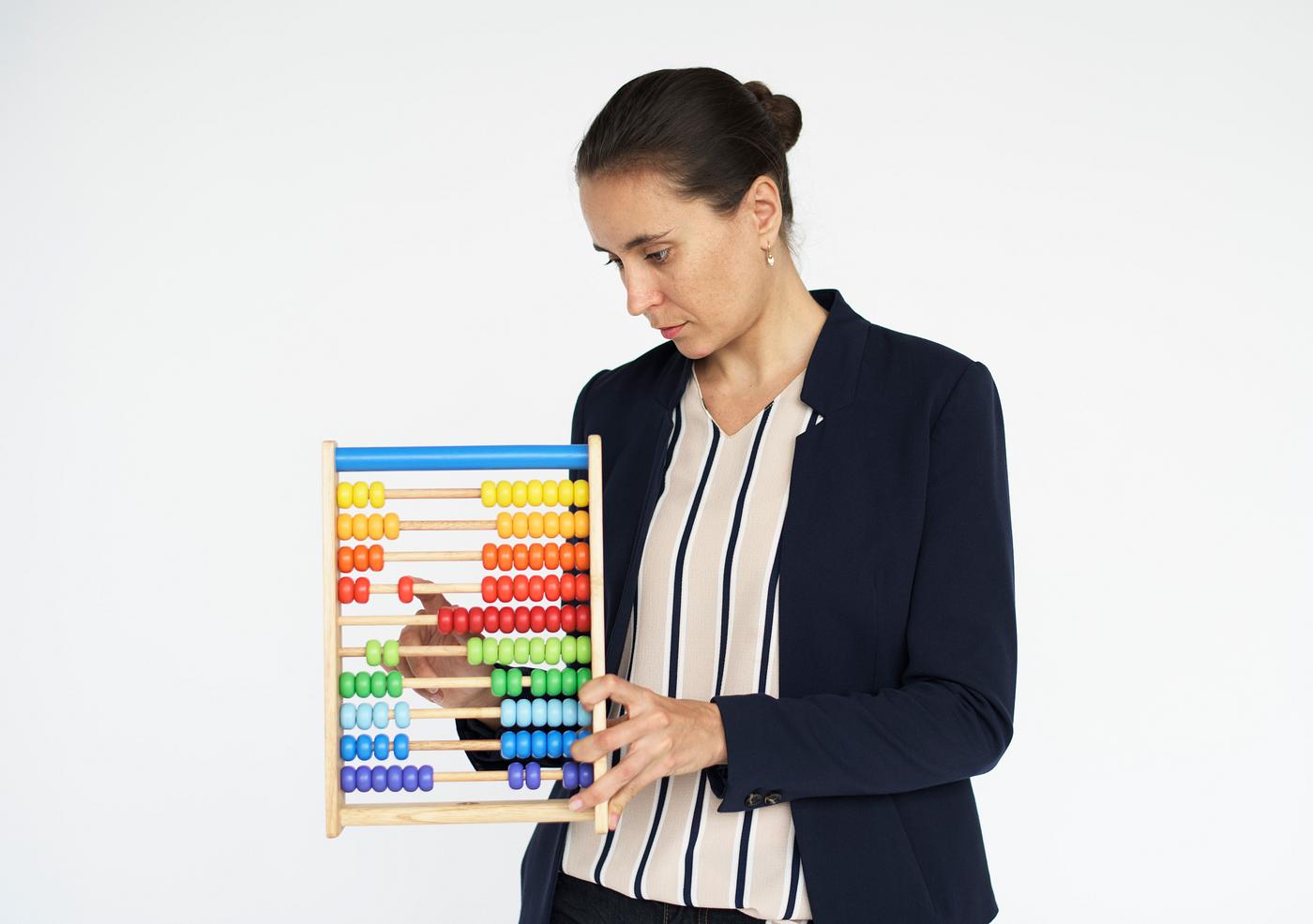 studio, expression, person, model, isolated on white, education, people, mathematics, playing, woman, abacus, working,... studio, expression, person, model, isolated on white, education, people, mathematics, playing, woman, abacus, working,...