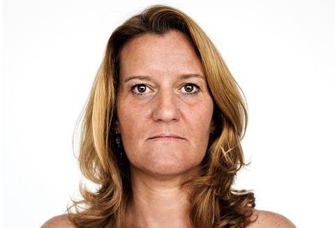 Worldface-French woman in a white background Worldface-French woman in a white background - angry, brunette, casual, emotion, expression, france, french, gesture, lady…