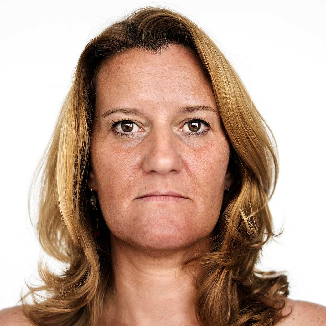 Worldface-French woman in a white background Worldface-French woman in a white background - angry, brunette, casual, emotion, expression, france, french, gesture, lady…