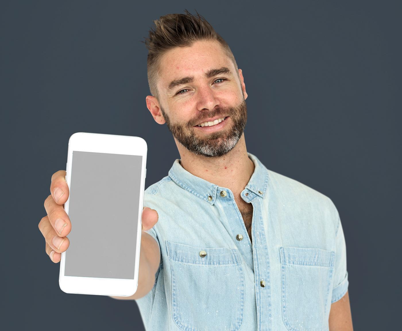 background, beard, caucasian, communication, device, emotion, expression, holding, holding phone, isolated, male, man,... background, beard, caucasian, communication, device, emotion, expression, holding, holding phone, isolated, male, man,...