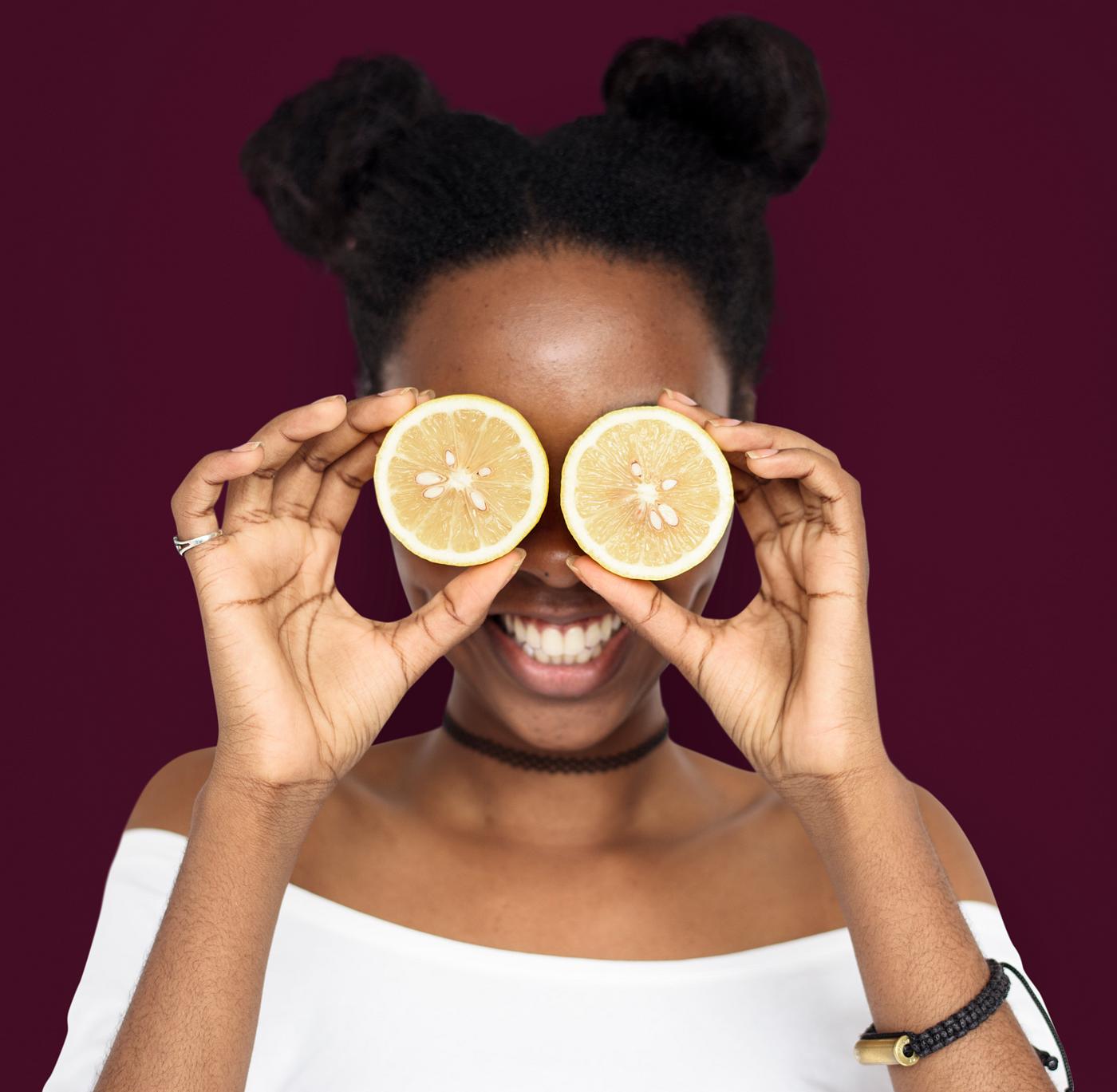 studio, expression, person, people, eyes, cover, woman, cheerful, smiling, black, isolated, fruit, african descent, human... studio, expression, person, people, eyes, cover, woman, cheerful, smiling, black, isolated, fruit, african descent, human...