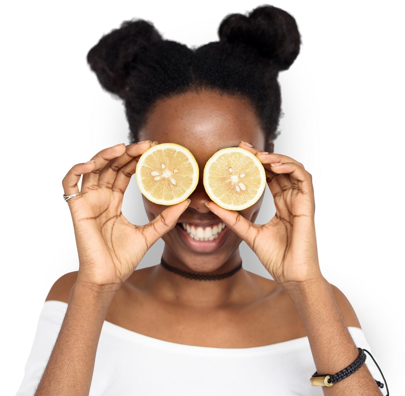 studio, expression, person, people, eyes, cover, woman, cheerful, smiling, black, isolated, fruit, african descent, white,... studio, expression, person, people, eyes, cover, woman, cheerful, smiling, black, isolated, fruit, african descent, white,...
