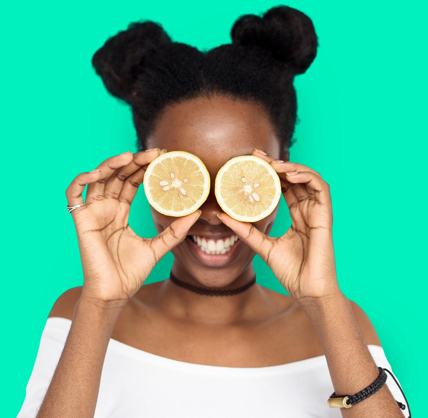 studio, expression, person, people, eyes, cover, woman, cheerful, smiling, black, isolated, fruit, african descent, human... studio, expression, person, people, eyes, cover, woman, cheerful, smiling, black, isolated, fruit, african descent, human...
