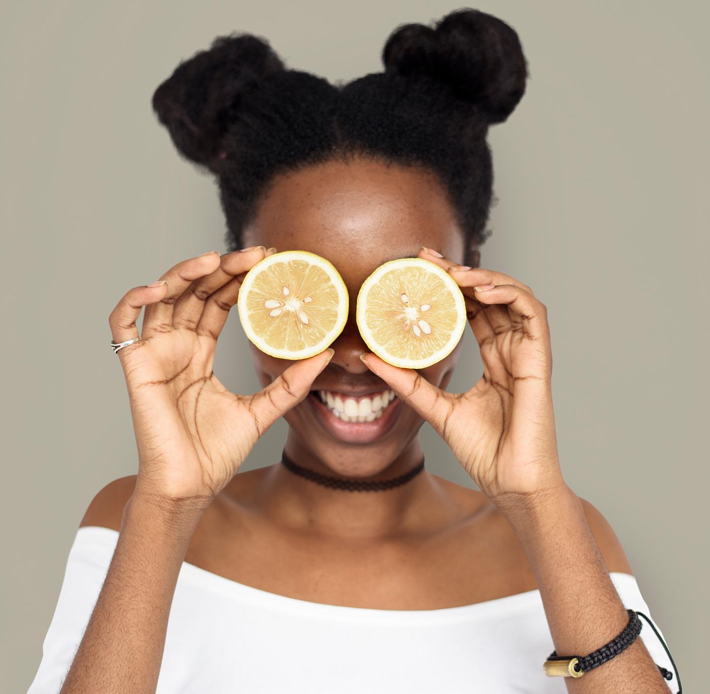 studio, expression, person, people, eyes, cover, woman, cheerful, smiling, black, isolated, fruit, african descent, human... studio, expression, person, people, eyes, cover, woman, cheerful, smiling, black, isolated, fruit, african descent, human...