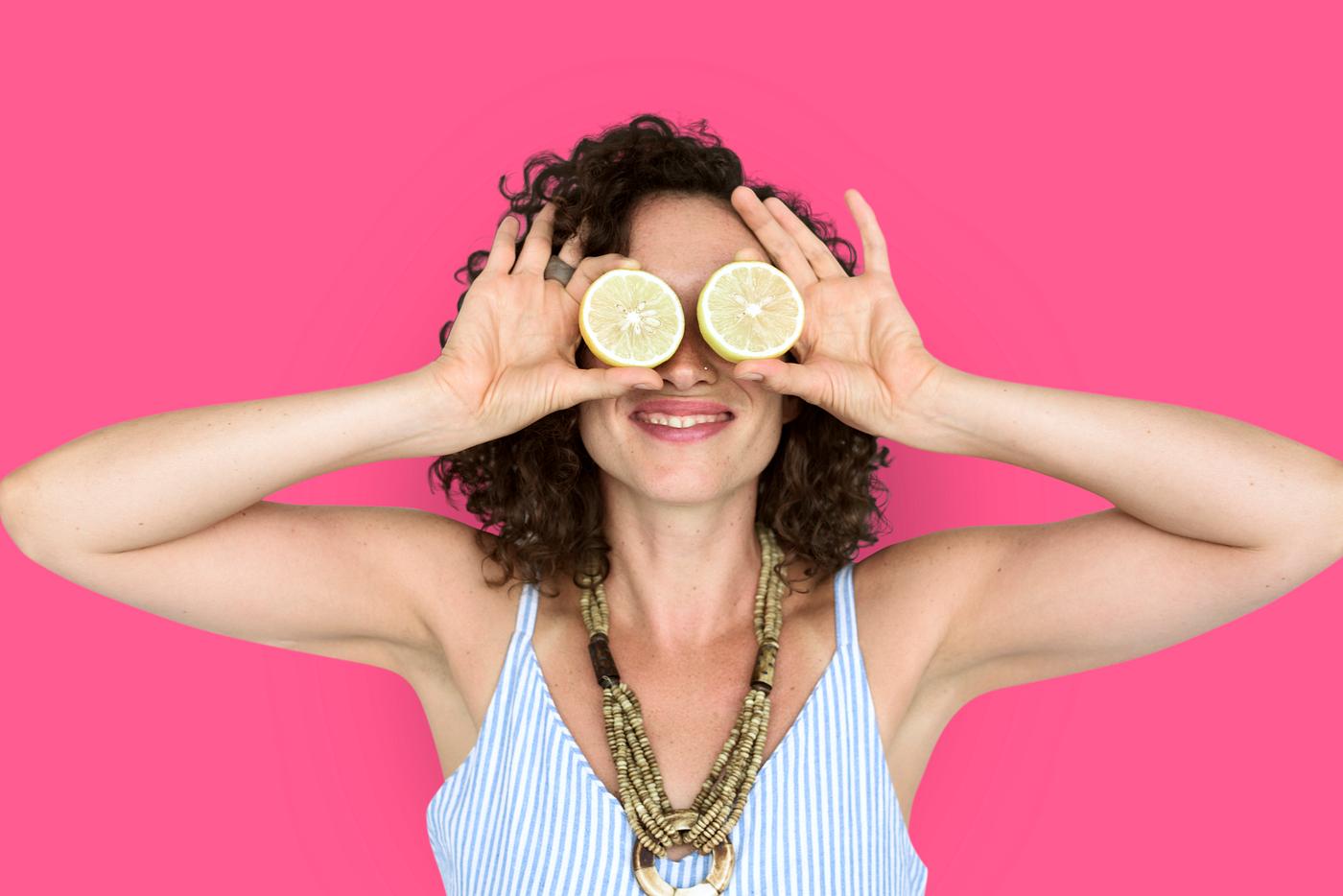 studio, expression, person, people, eyes, cover, woman, pink, cheerful, smiling, isolated, fruit, human hand, happiness,... studio, expression, person, people, eyes, cover, woman, pink, cheerful, smiling, isolated, fruit, human hand, happiness,...