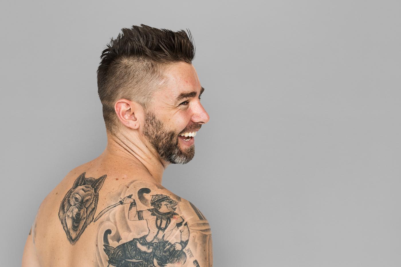 adult, back, back shot, back view, background, bare chest, beard, caucasian, cheerful, design, emotion, expression, facial,... adult, back, back shot, back view, background, bare chest, beard, caucasian, cheerful, design, emotion, expression, facial,...