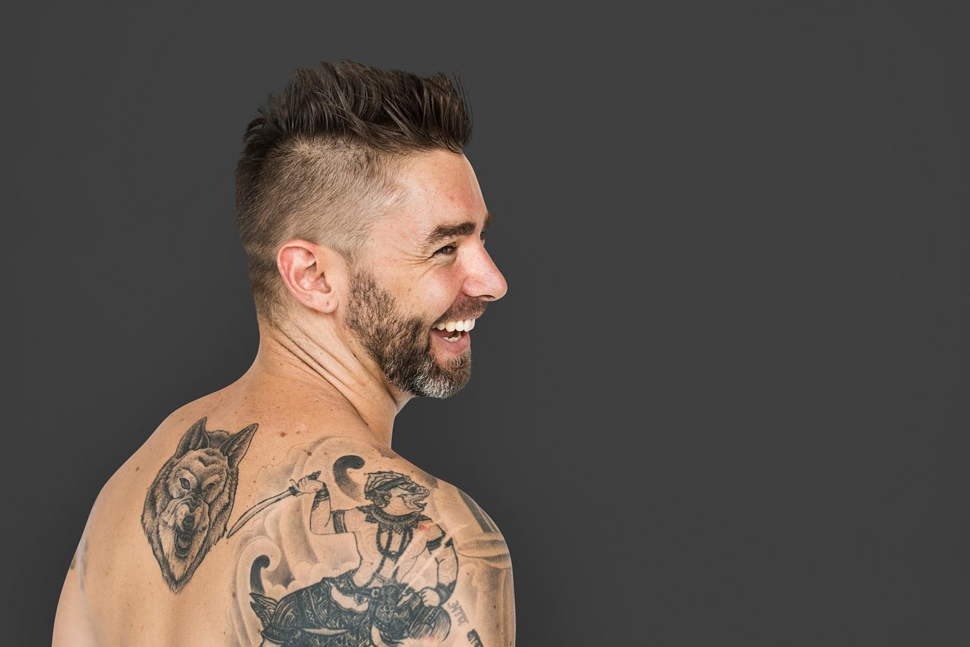 adult, back, back shot, back view, background, bare chest, beard, caucasian, cheerful, design, emotion, expression, facial,... adult, back, back shot, back view, background, bare chest, beard, caucasian, cheerful, design, emotion, expression, facial,...