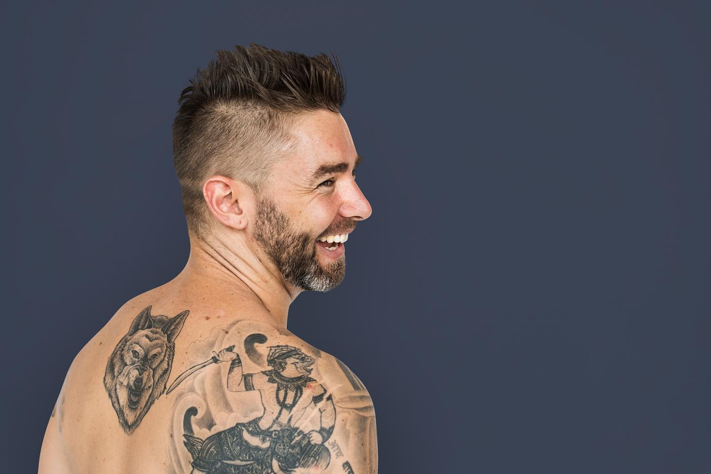 adult, back, back shot, back view, background, bare chest, beard, caucasian, cheerful, design, emotion, expression, facial,... adult, back, back shot, back view, background, bare chest, beard, caucasian, cheerful, design, emotion, expression, facial,...