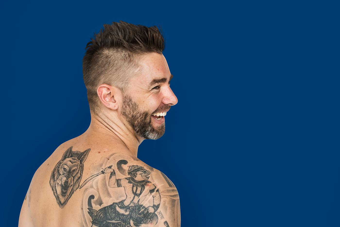 adult, back, back shot, back view, background, bare chest, beard, caucasian, cheerful, design, emotion, expression, facial,... adult, back, back shot, back view, background, bare chest, beard, caucasian, cheerful, design, emotion, expression, facial,...