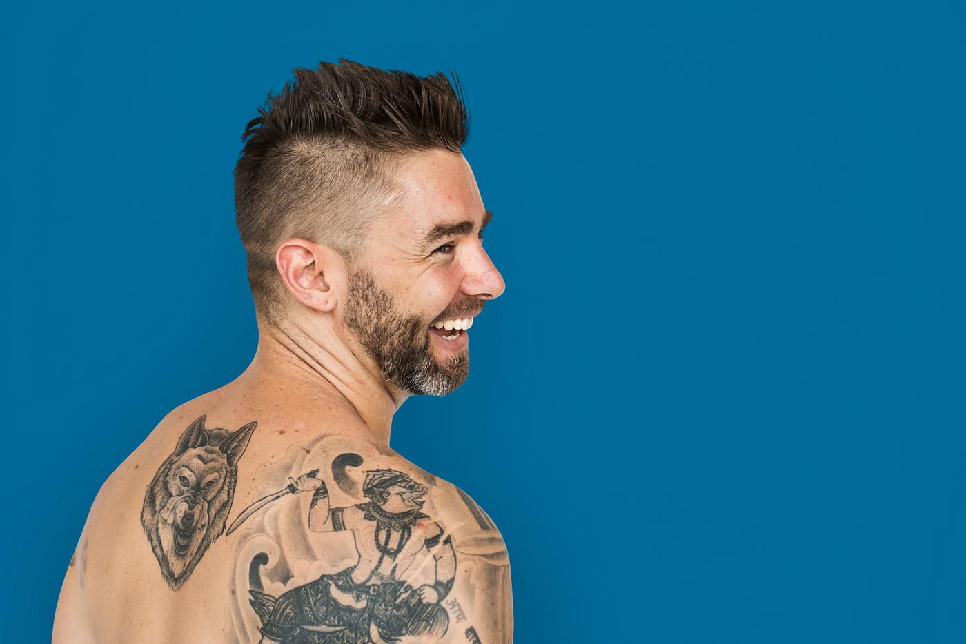 adult, back, back shot, back view, background, bare chest, beard, caucasian, cheerful, design, emotion, expression, facial,... adult, back, back shot, back view, background, bare chest, beard, caucasian, cheerful, design, emotion, expression, facial,...