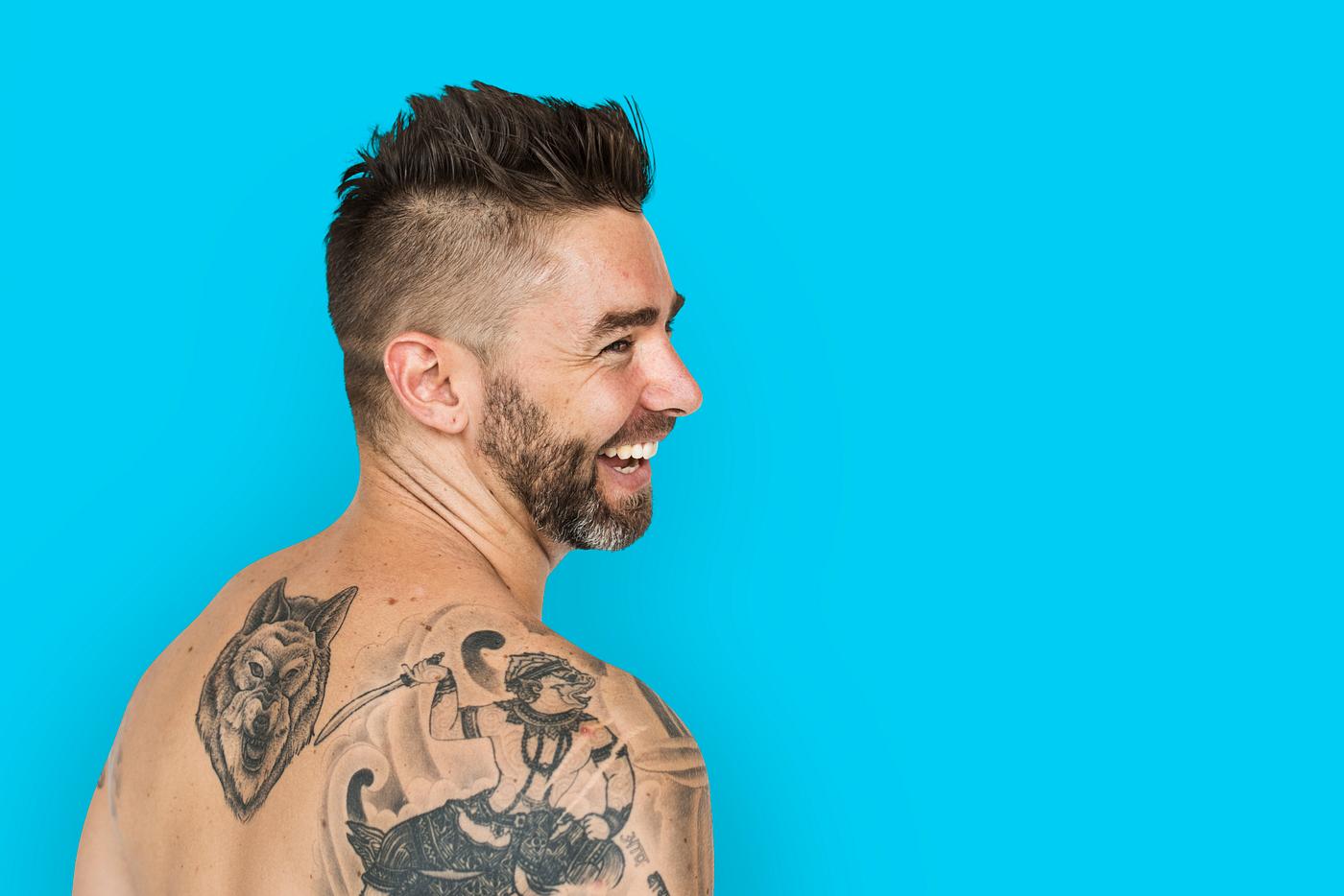 adult, back, back shot, back view, background, bare chest, beard, caucasian, cheerful, design, emotion, expression, facial,... adult, back, back shot, back view, background, bare chest, beard, caucasian, cheerful, design, emotion, expression, facial,...