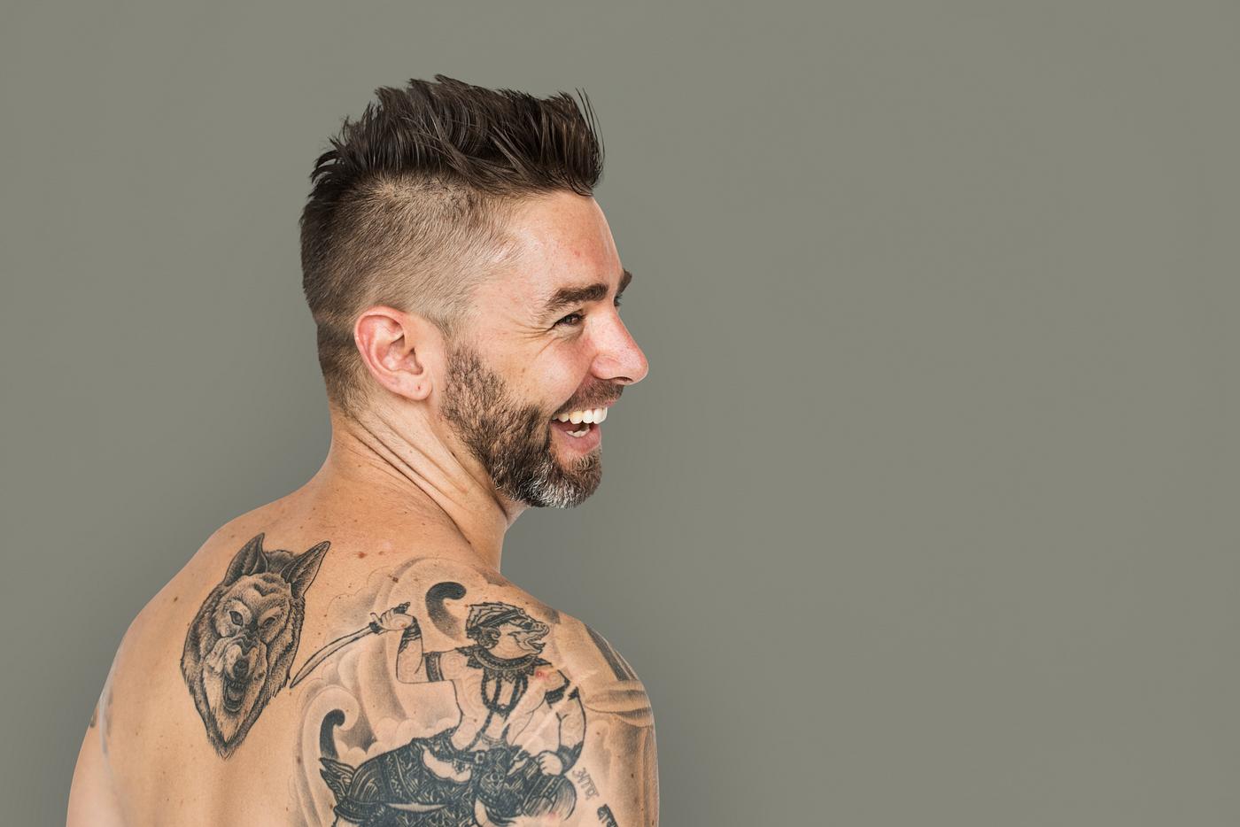 adult, back, back shot, back view, background, bare chest, beard, caucasian, cheerful, design, emotion, expression, facial,... adult, back, back shot, back view, background, bare chest, beard, caucasian, cheerful, design, emotion, expression, facial,...
