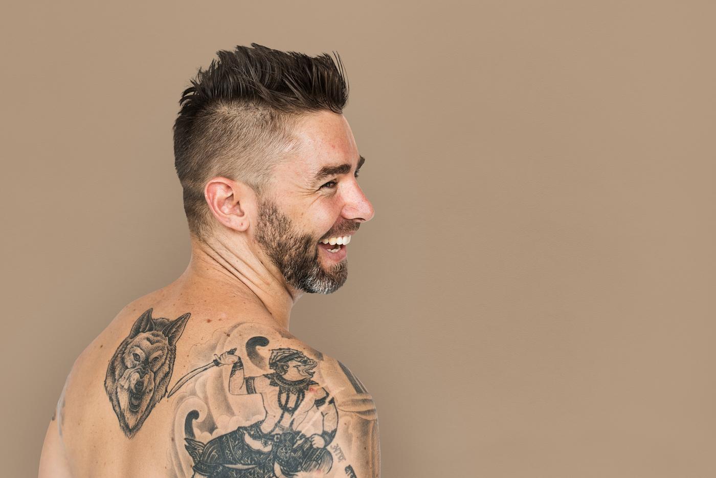 adult, back, back shot, back view, background, bare chest, beard, caucasian, cheerful, design, emotion, expression, facial,... adult, back, back shot, back view, background, bare chest, beard, caucasian, cheerful, design, emotion, expression, facial,...