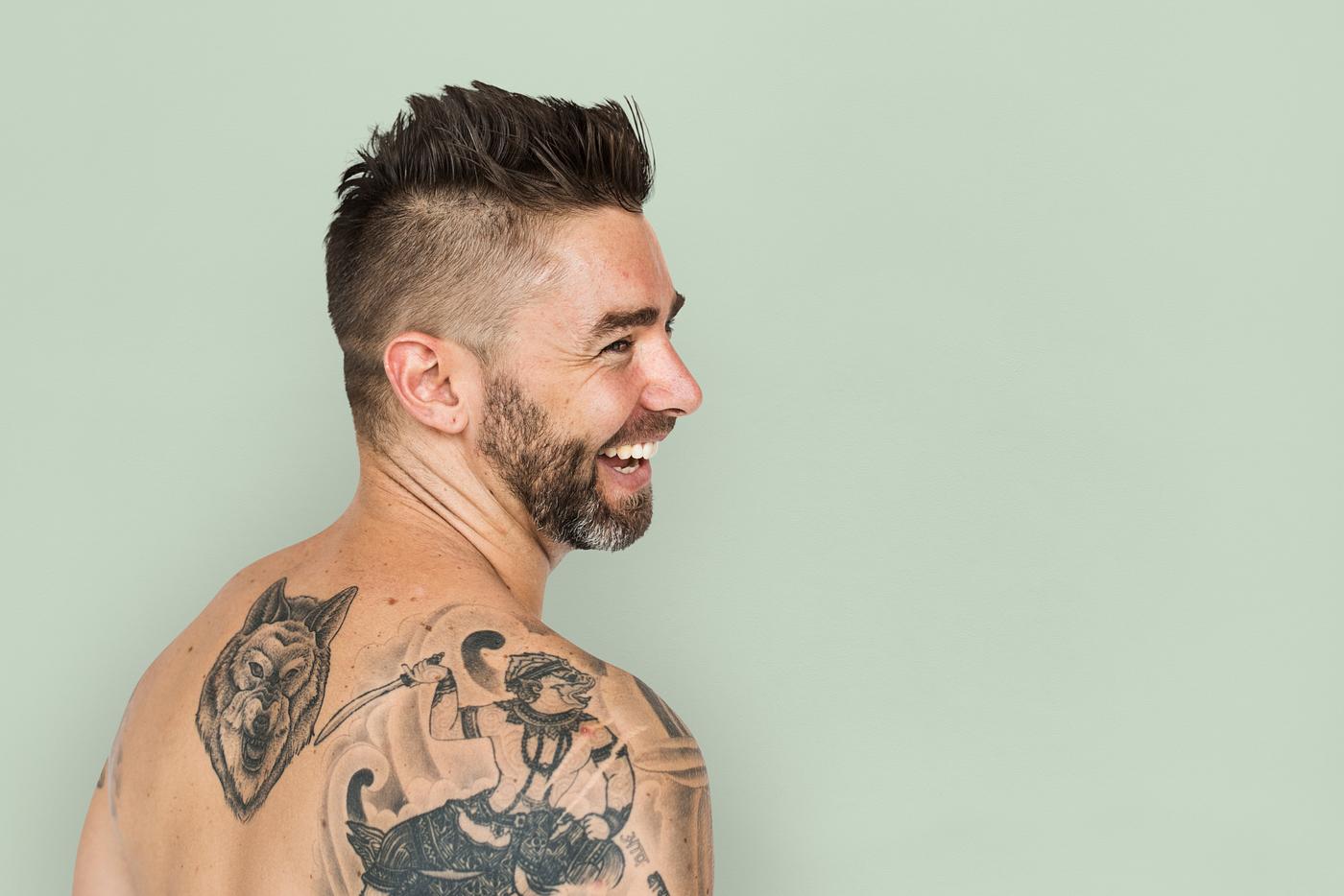 laugh, adult, back, back shot, back view, background, bare chest, beard, caucasian, cheerful, design, emotion, expression,... laugh, adult, back, back shot, back view, background, bare chest, beard, caucasian, cheerful, design, emotion, expression,...