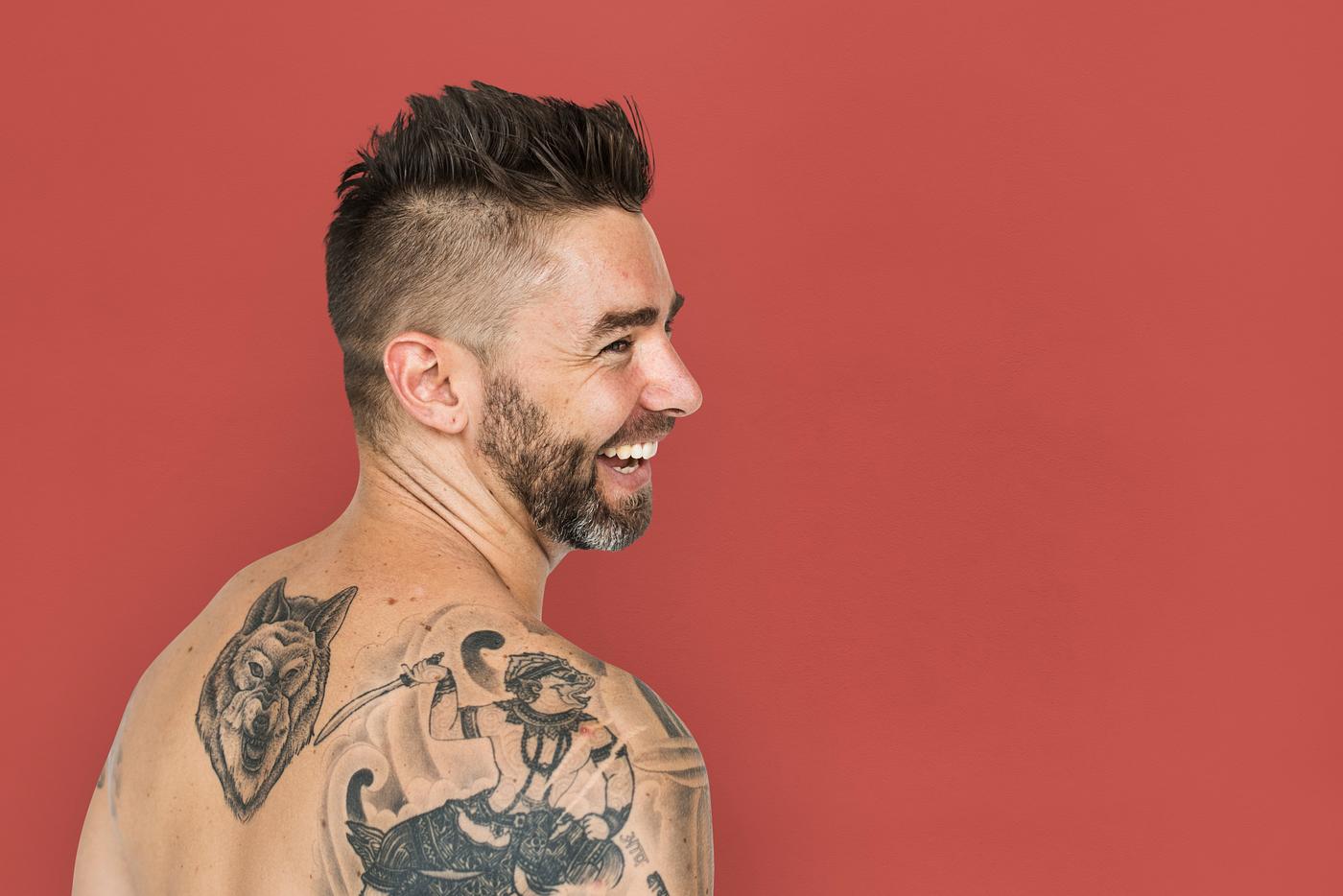 adult, back, back shot, back view, background, bare chest, beard, caucasian, cheerful, design, emotion, expression, facial,... adult, back, back shot, back view, background, bare chest, beard, caucasian, cheerful, design, emotion, expression, facial,...
