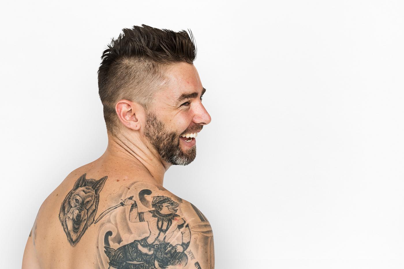 adult, back, back shot, back view, background, bare chest, beard, caucasian, cheerful, design, emotion, expression, facial,... adult, back, back shot, back view, background, bare chest, beard, caucasian, cheerful, design, emotion, expression, facial,...