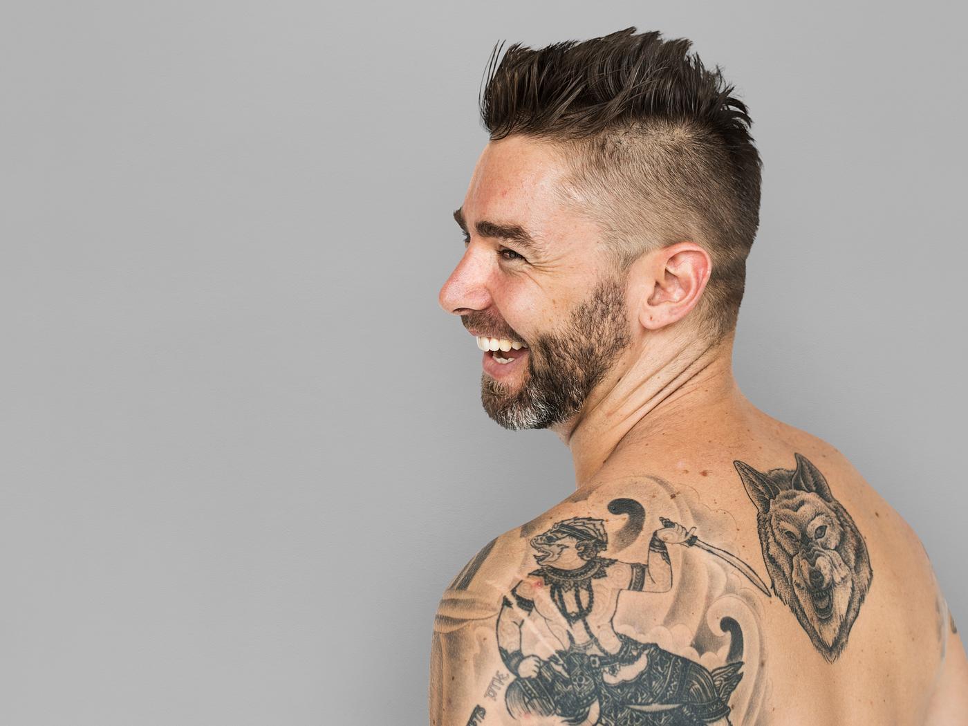 adult, back, back shot, back view, background, bare chest, beard, caucasian, cheerful, design, emotion, expression, facial,... adult, back, back shot, back view, background, bare chest, beard, caucasian, cheerful, design, emotion, expression, facial,...