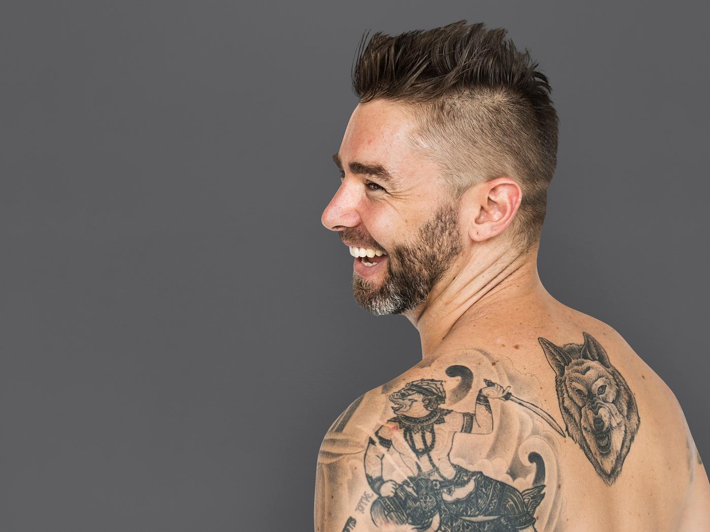 adult, back, back shot, back view, background, bare chest, beard, caucasian, cheerful, design, emotion, expression, facial,... adult, back, back shot, back view, background, bare chest, beard, caucasian, cheerful, design, emotion, expression, facial,...