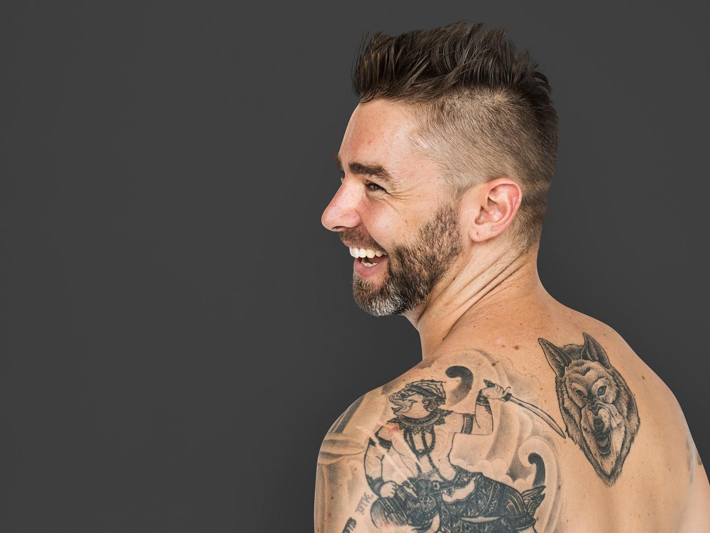 adult, back, back shot, back view, background, bare chest, beard, caucasian, cheerful, design, emotion, expression, facial,... adult, back, back shot, back view, background, bare chest, beard, caucasian, cheerful, design, emotion, expression, facial,...