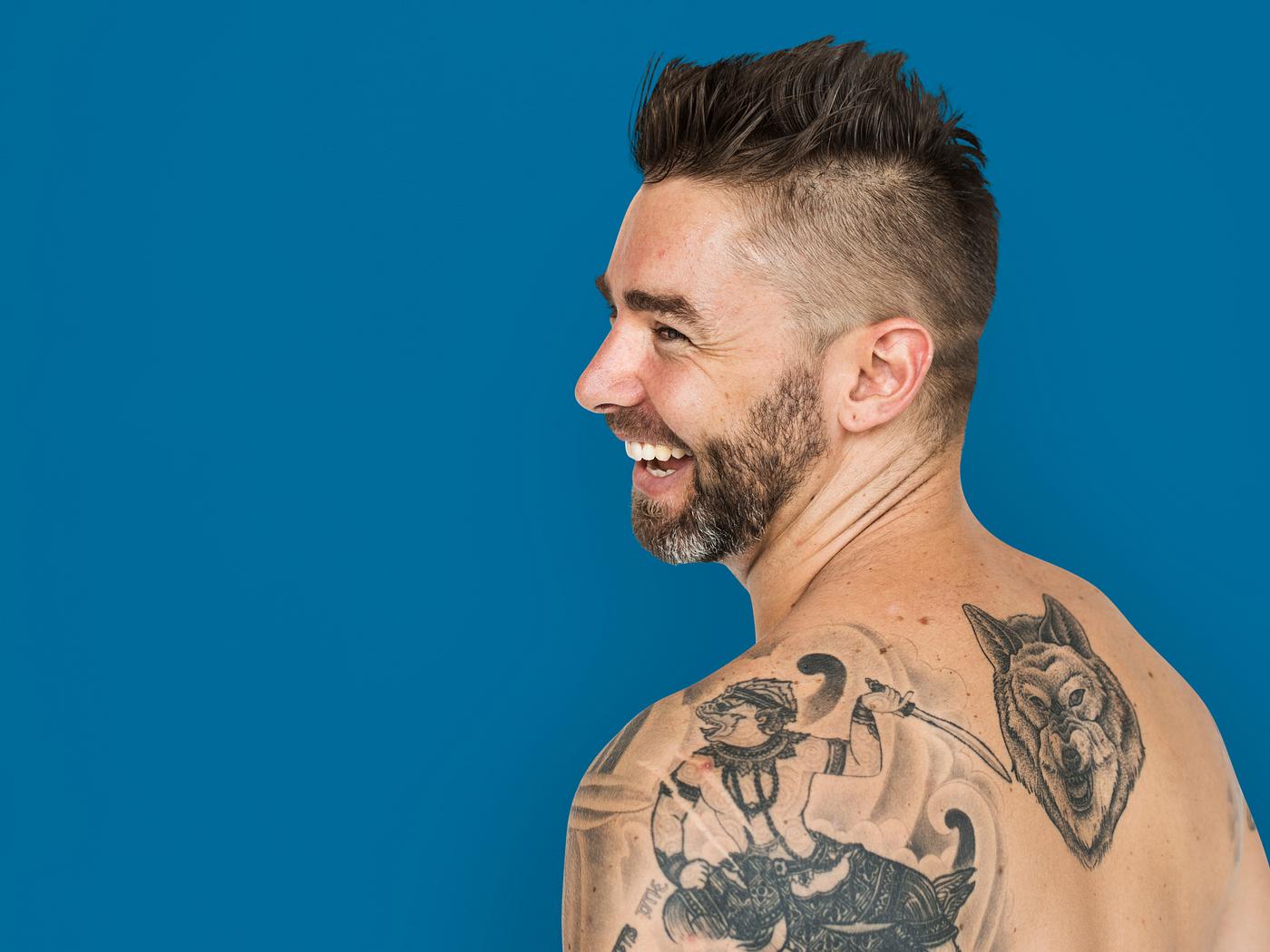 adult, back, back shot, back view, background, bare chest, beard, caucasian, cheerful, design, emotion, expression, facial,... adult, back, back shot, back view, background, bare chest, beard, caucasian, cheerful, design, emotion, expression, facial,...