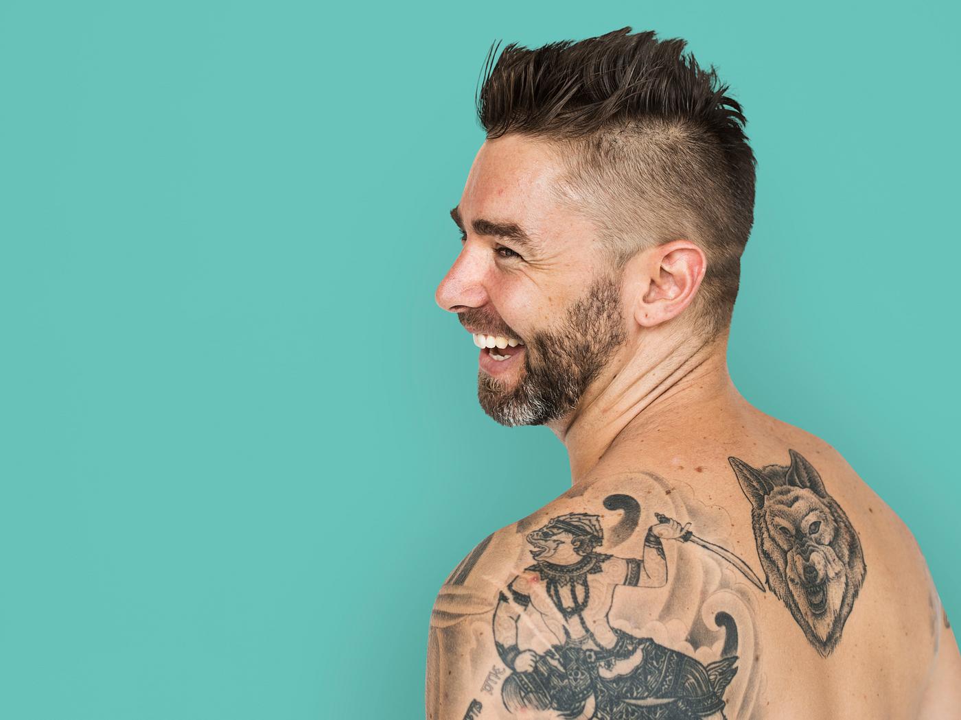adult, back, back shot, back view, background, bare chest, beard, caucasian, cheerful, design, emotion, expression, facial,... adult, back, back shot, back view, background, bare chest, beard, caucasian, cheerful, design, emotion, expression, facial,...