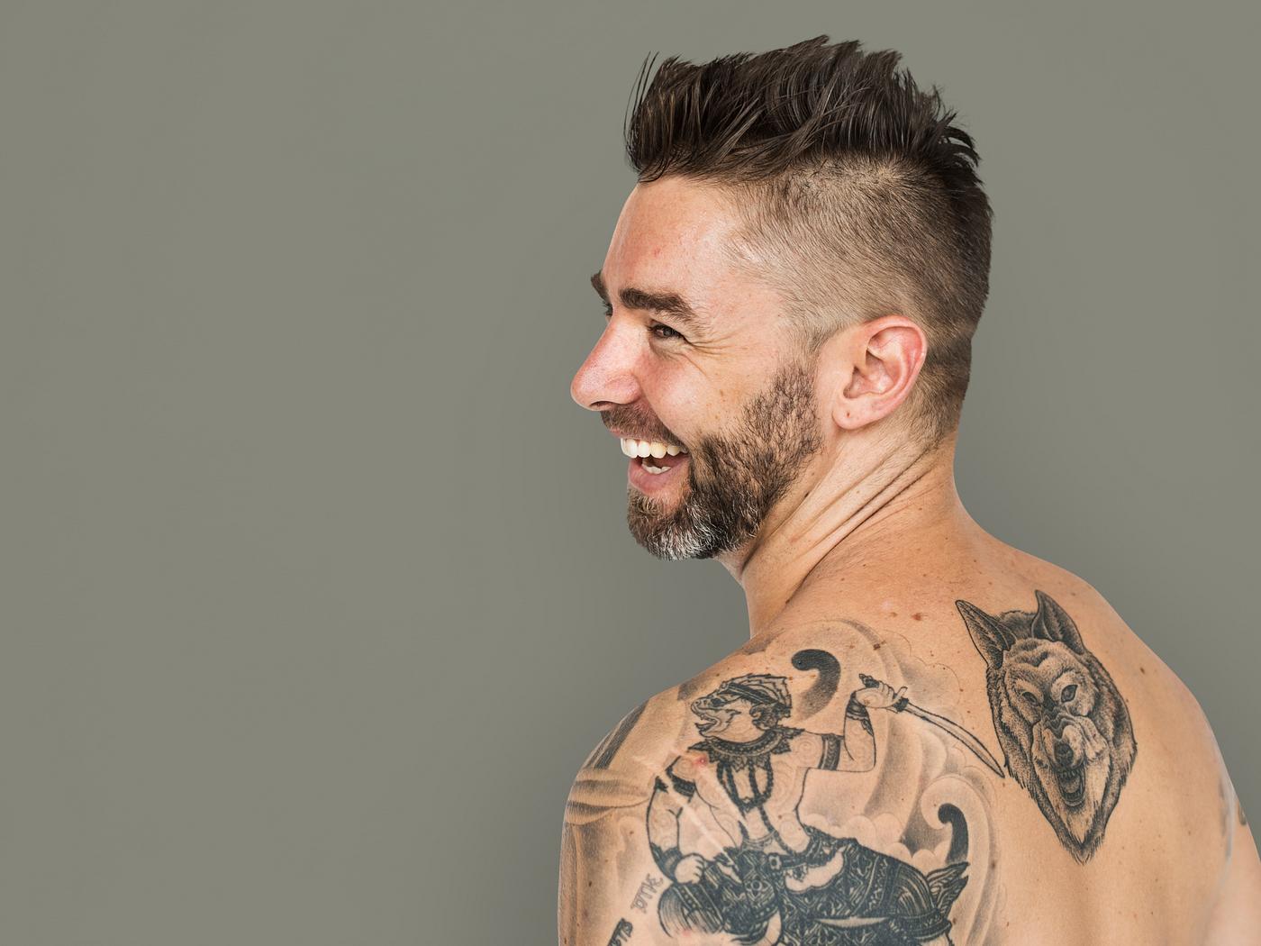 adult, back, back shot, back view, background, bare chest, beard, caucasian, cheerful, design, emotion, expression, facial,... adult, back, back shot, back view, background, bare chest, beard, caucasian, cheerful, design, emotion, expression, facial,...