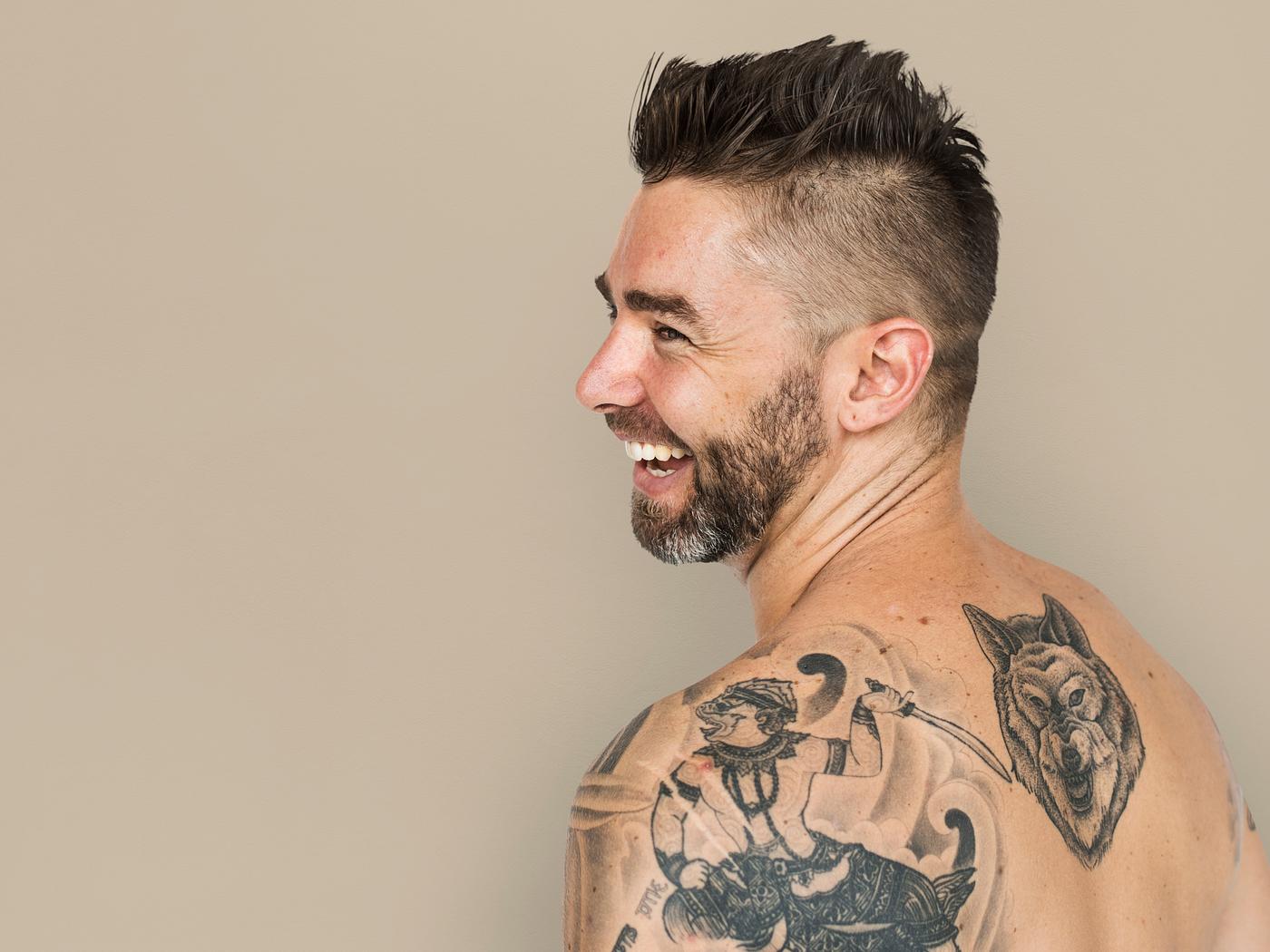 adult, back, back shot, back view, background, bare chest, beard, caucasian, cheerful, design, emotion, expression, facial,... adult, back, back shot, back view, background, bare chest, beard, caucasian, cheerful, design, emotion, expression, facial,...