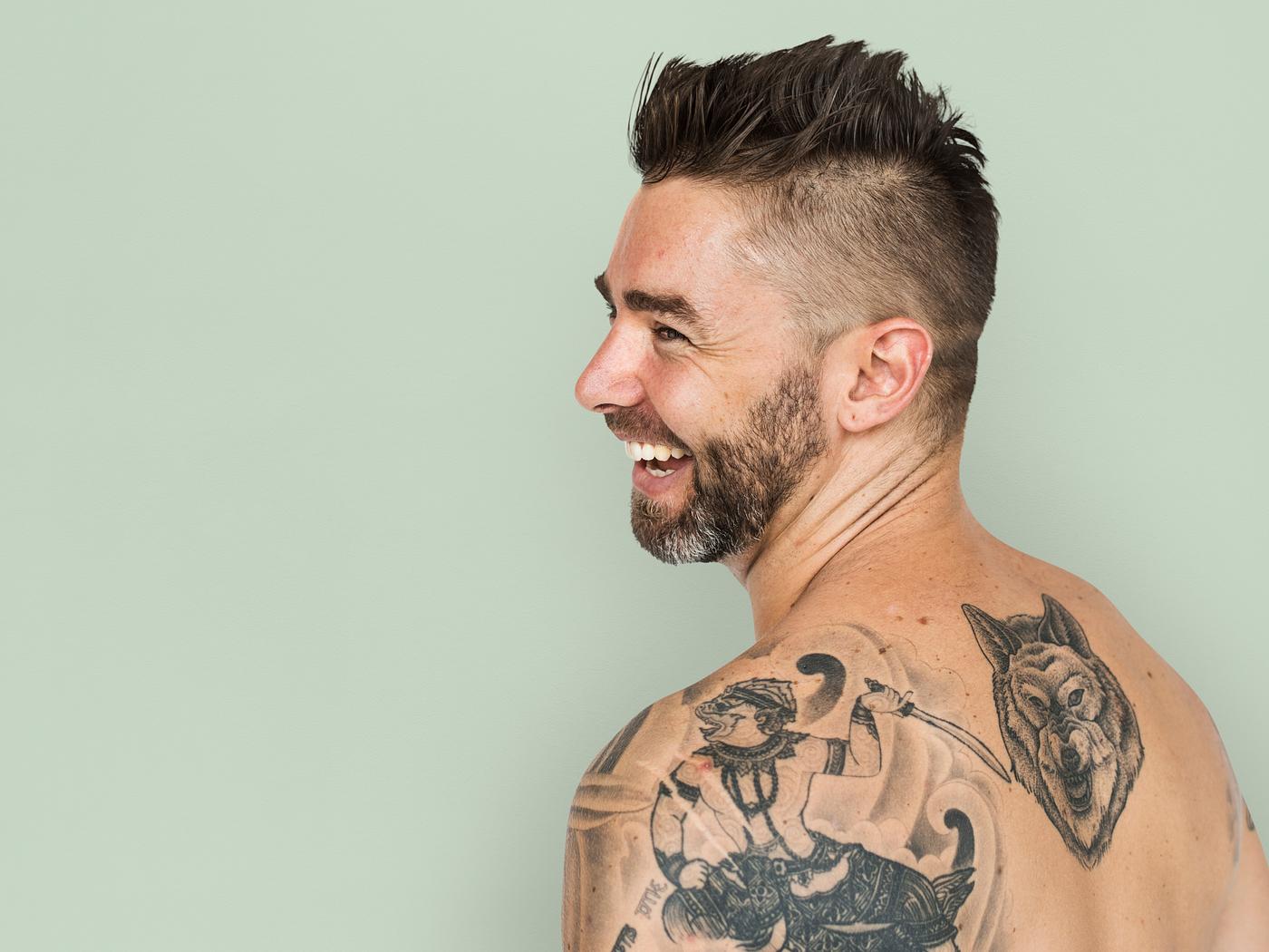 adult, back, back shot, back view, background, bare chest, beard, caucasian, cheerful, design, emotion, expression, facial,... adult, back, back shot, back view, background, bare chest, beard, caucasian, cheerful, design, emotion, expression, facial,...