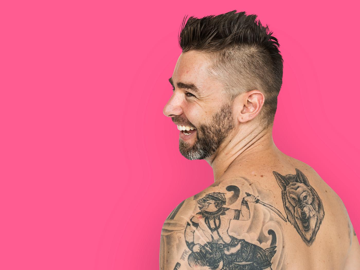 adult, back, back shot, back view, background, bare chest, beard, caucasian, cheerful, design, emotion, expression, facial,... adult, back, back shot, back view, background, bare chest, beard, caucasian, cheerful, design, emotion, expression, facial,...