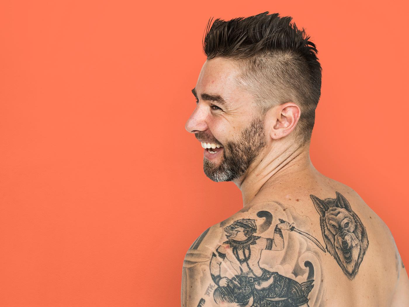 adult, back, back shot, back view, background, bare chest, beard, caucasian, cheerful, design, emotion, expression, facial,... adult, back, back shot, back view, background, bare chest, beard, caucasian, cheerful, design, emotion, expression, facial,...