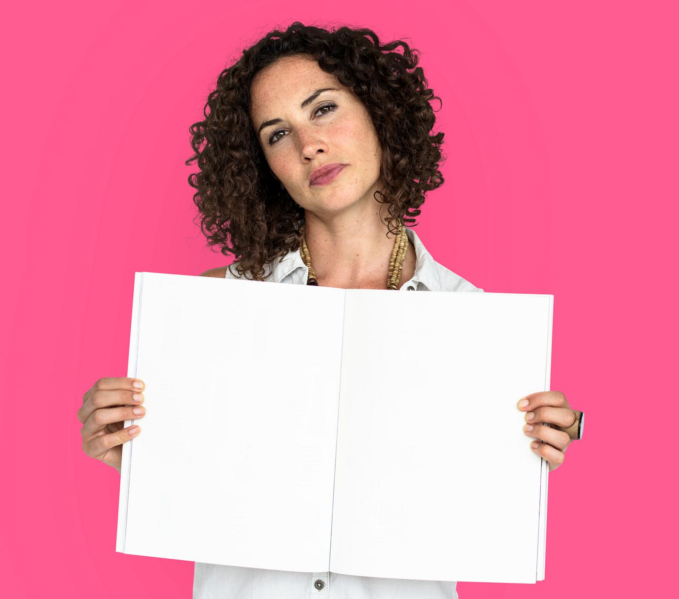 expression, studio, person, open notebook, object, people, positivity, caucasian, girl, solo, woman, showing, pink, smile,... expression, studio, person, open notebook, object, people, positivity, caucasian, girl, solo, woman, showing, pink, smile,...