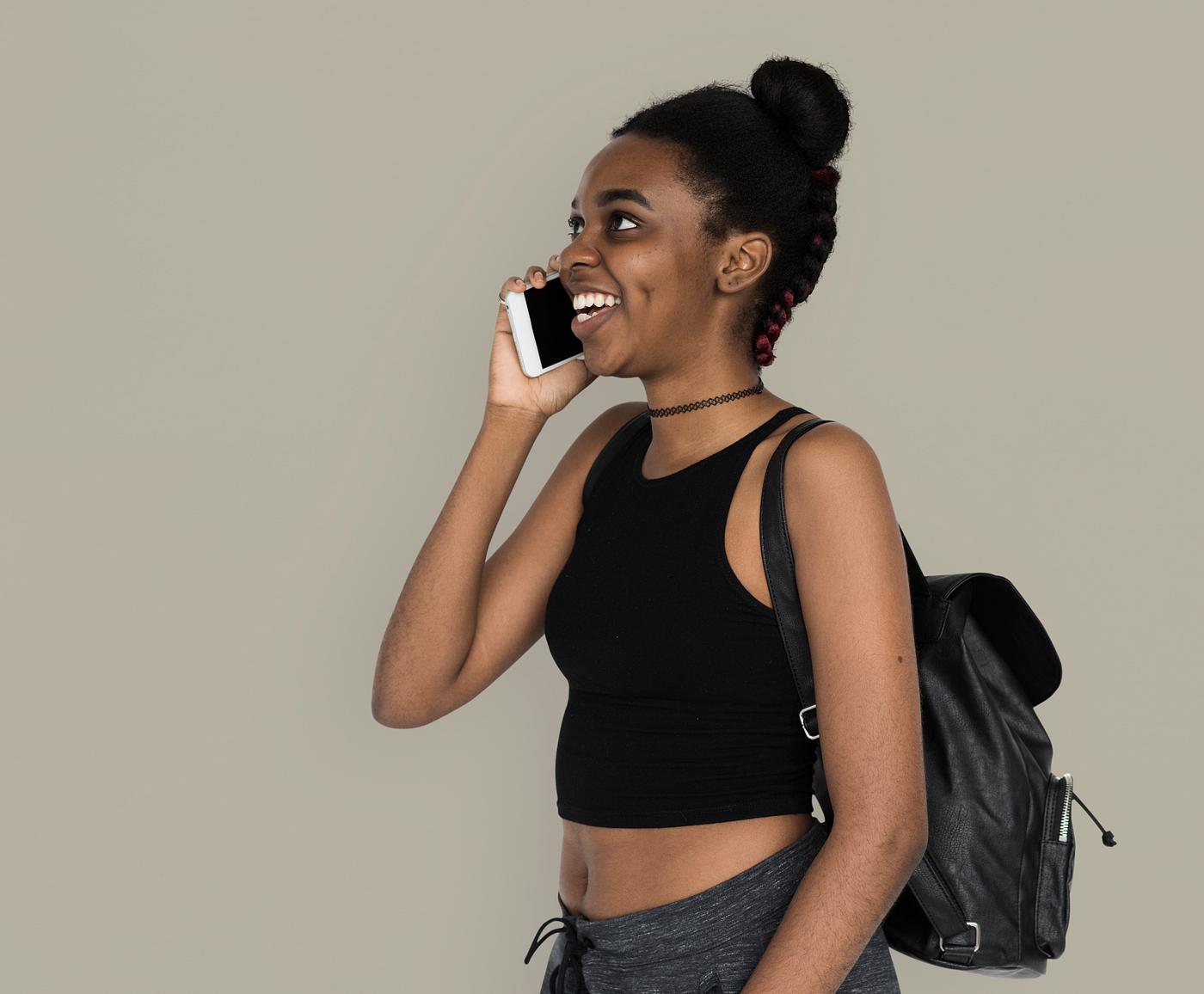studio, call, person, calling, people, teenage, girl, young adult, side, hands, happy, woman, teenager, cell phone, smile,... studio, call, person, calling, people, teenage, girl, young adult, side, hands, happy, woman, teenager, cell phone, smile,...