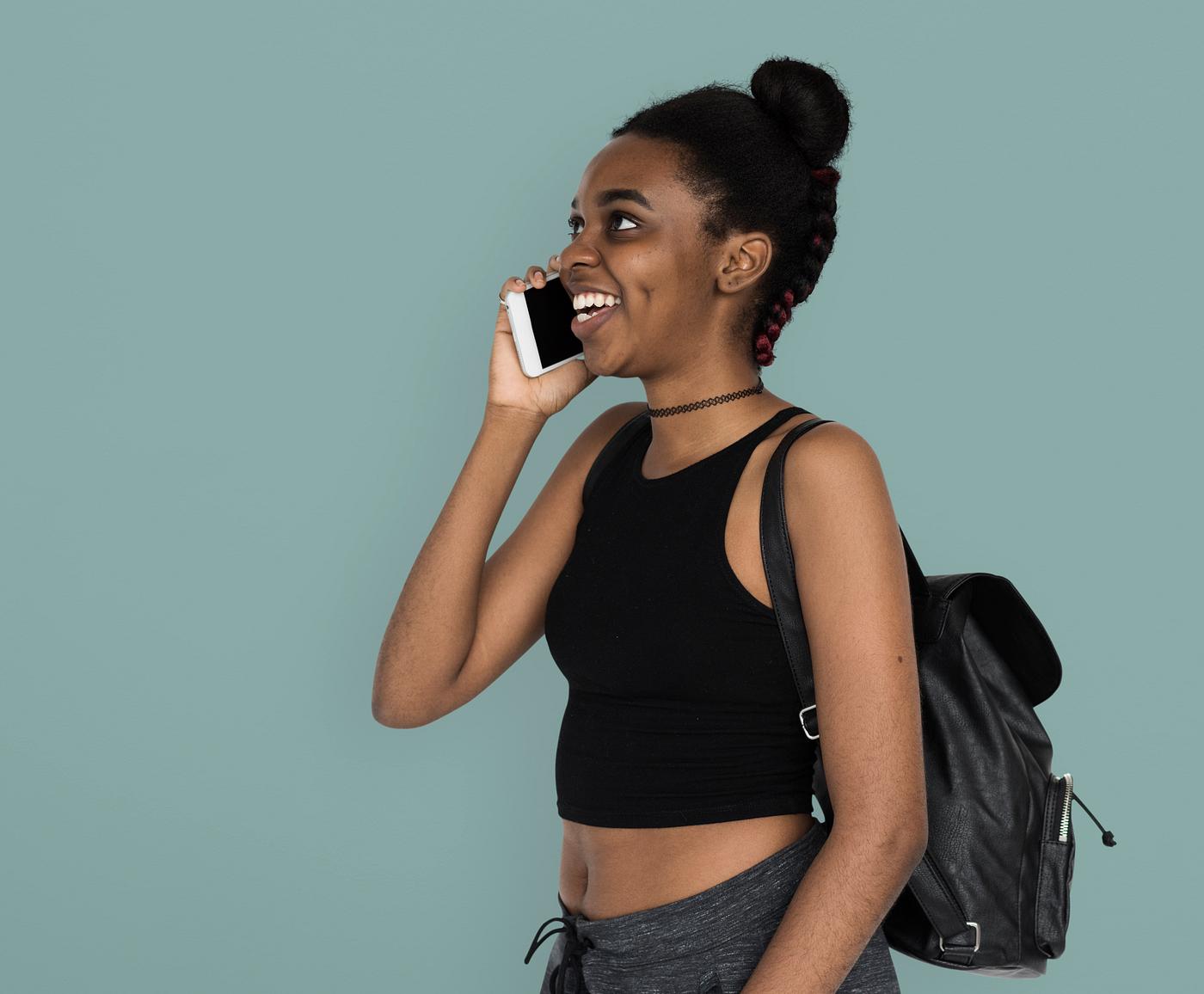 studio, call, person, calling, people, teenage, girl, young adult, side, hands, happy, woman, teenager, cell phone, smile,... studio, call, person, calling, people, teenage, girl, young adult, side, hands, happy, woman, teenager, cell phone, smile,...