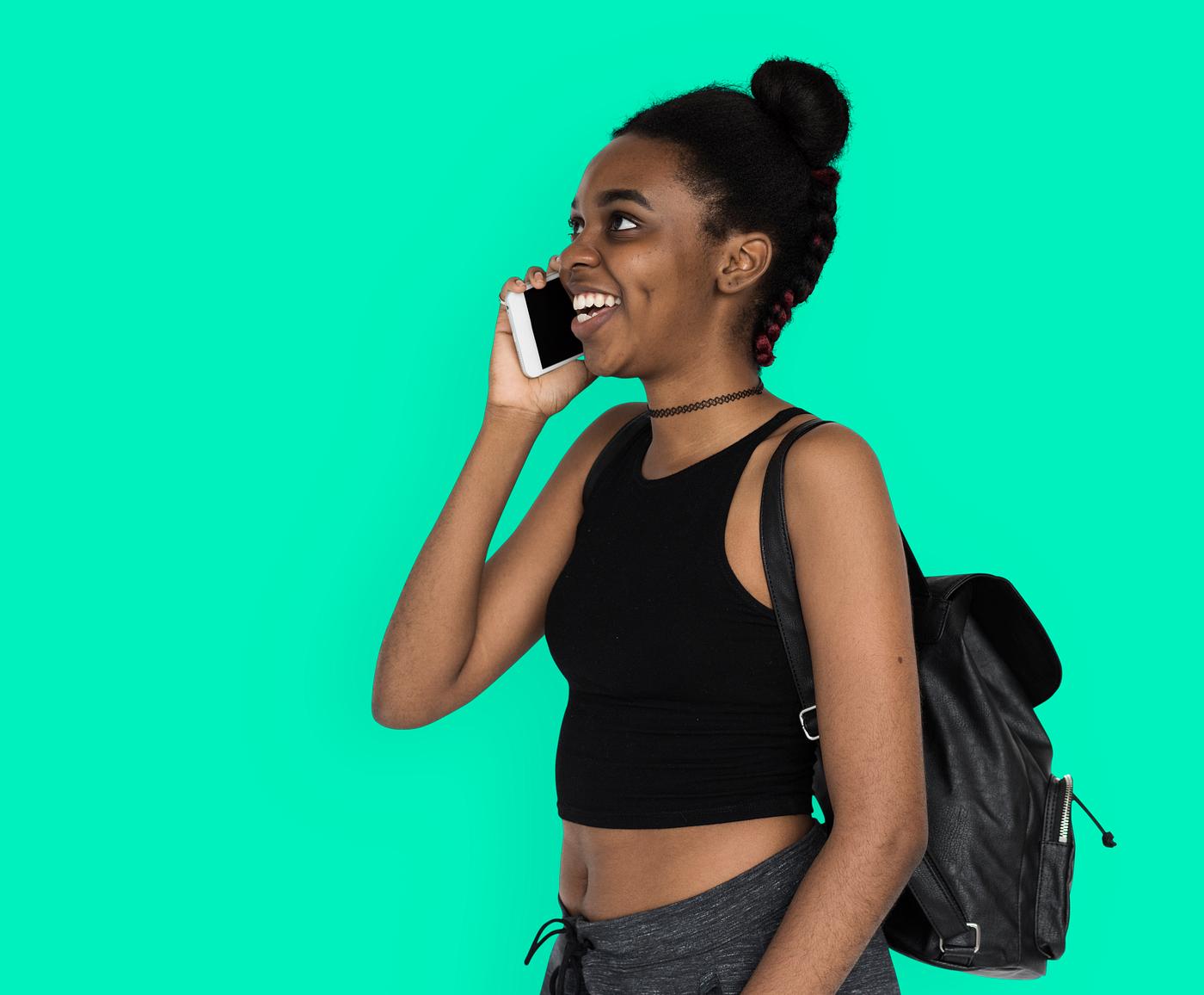 studio, call, person, calling, people, teenage, girl, young adult, side, hands, happy, woman, teenager, cell phone, smile,... studio, call, person, calling, people, teenage, girl, young adult, side, hands, happy, woman, teenager, cell phone, smile,...