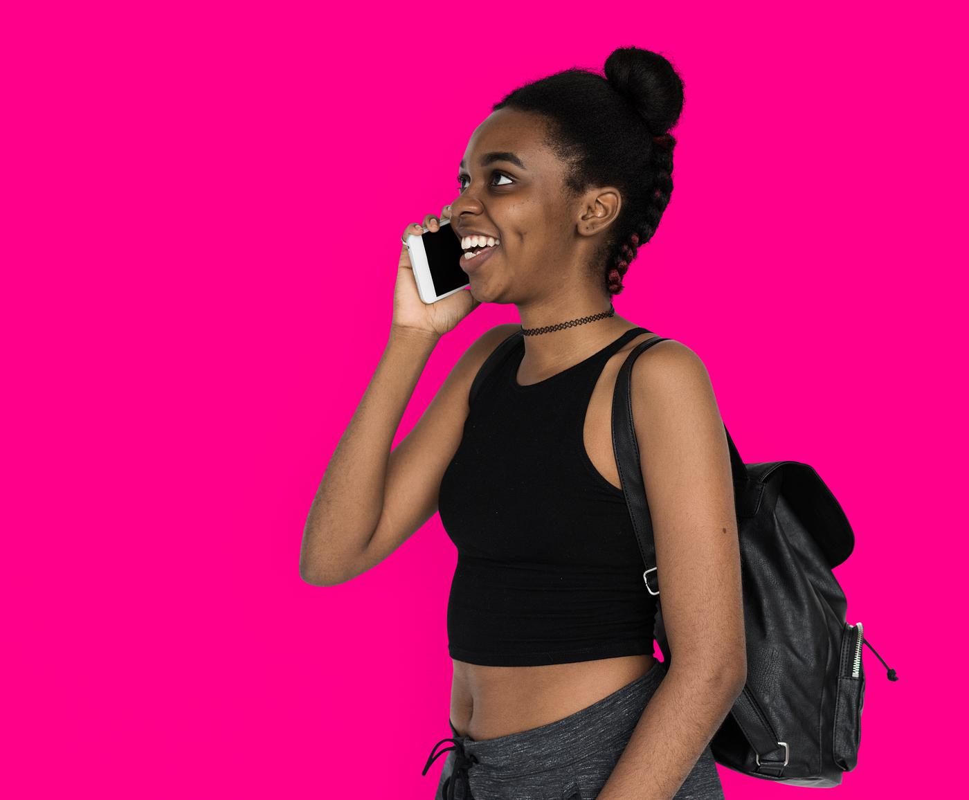 studio, call, person, calling, people, teenage, girl, young adult, side, hands, happy, woman, teenager, cell phone, smile,... studio, call, person, calling, people, teenage, girl, young adult, side, hands, happy, woman, teenager, cell phone, smile,...