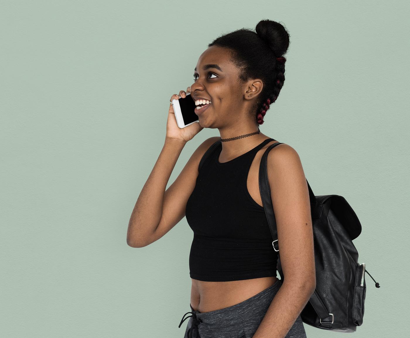 studio, call, person, calling, people, teenage, girl, young adult, side, hands, happy, woman, teenager, cell phone, smile,... studio, call, person, calling, people, teenage, girl, young adult, side, hands, happy, woman, teenager, cell phone, smile,...