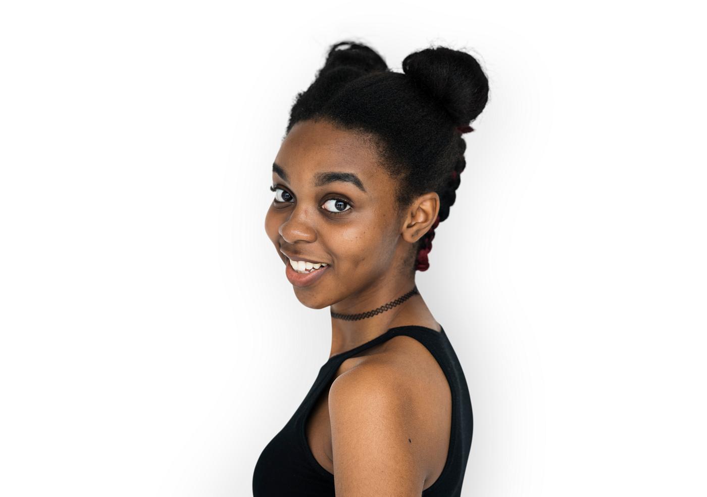 expression, studio, person, people, woman, smile, cheerful, smiling, isolated, buns, african descent, white, happiness,... expression, studio, person, people, woman, smile, cheerful, smiling, isolated, buns, african descent, white, happiness,...