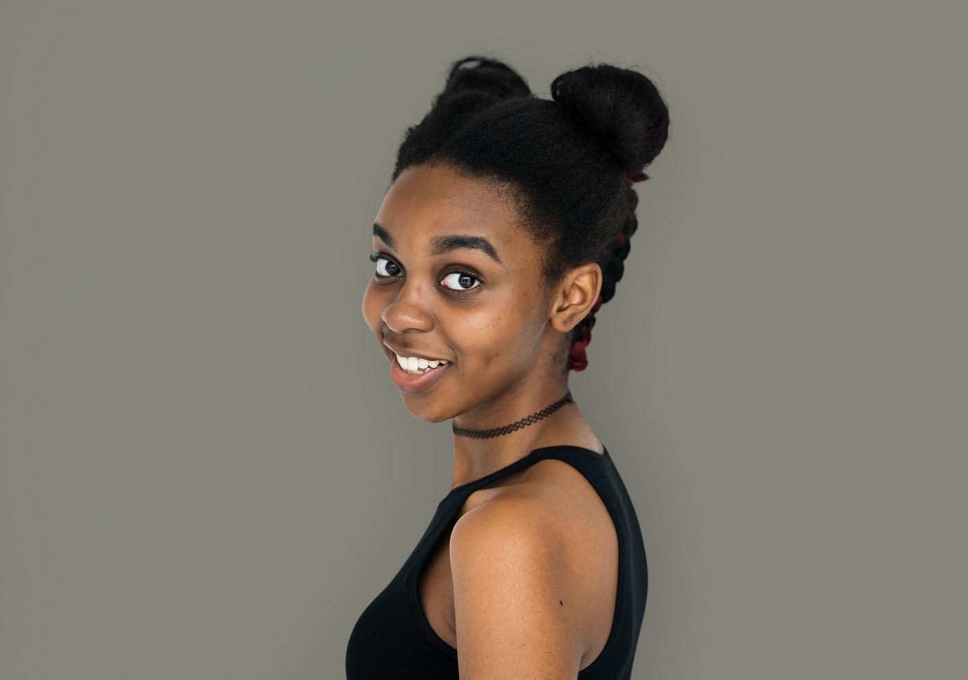 expression, studio, person, people, woman, smile, cheerful, smiling, isolated, buns, african descent, happiness, portrait,... expression, studio, person, people, woman, smile, cheerful, smiling, isolated, buns, african descent, happiness, portrait,...