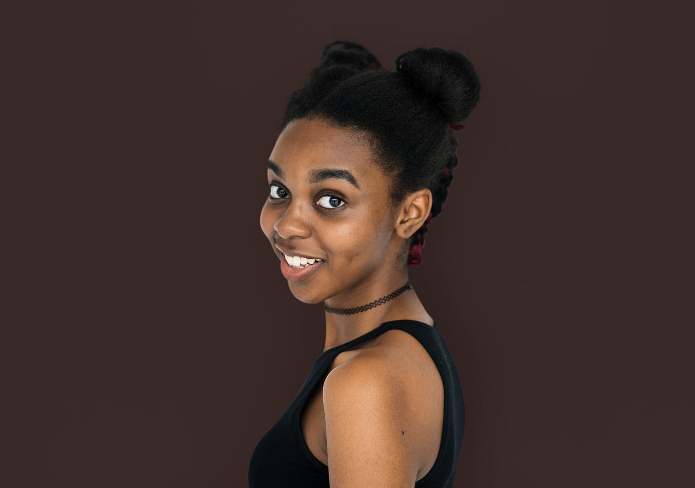 expression, studio, person, people, woman, smile, cheerful, smiling, isolated, buns, african descent, happiness, portrait,... expression, studio, person, people, woman, smile, cheerful, smiling, isolated, buns, african descent, happiness, portrait,...