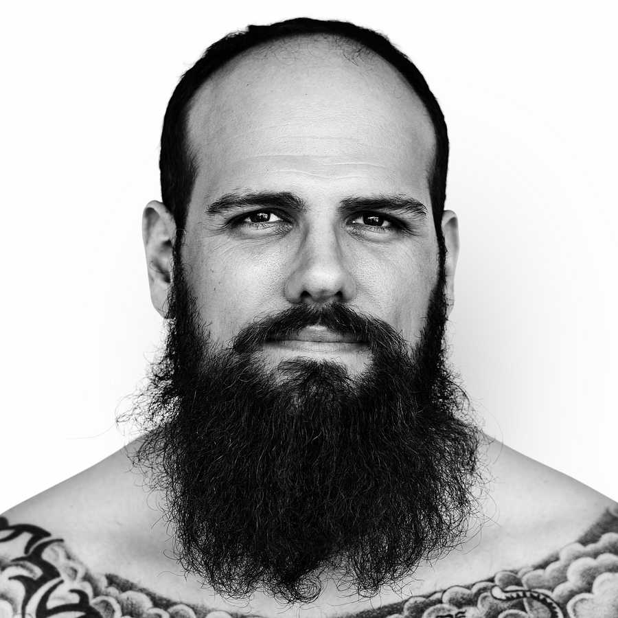 Portrait of an American man Portrait of an American man - america, american, art, bald, beard, black and white, closeup, emotion, expression, face…